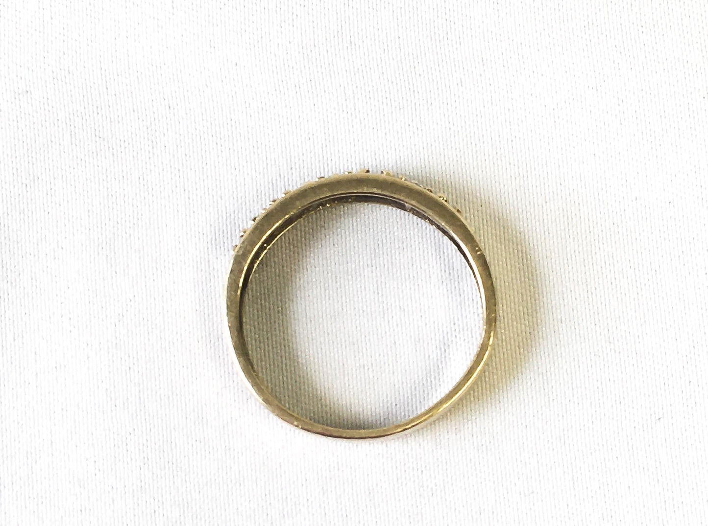 Vintage 10K Yellow Gold Ruby Diamond Cut Ring, Sz. 6.75-7, Vintage Simple Everyday Elegant Art Deco Style Ring