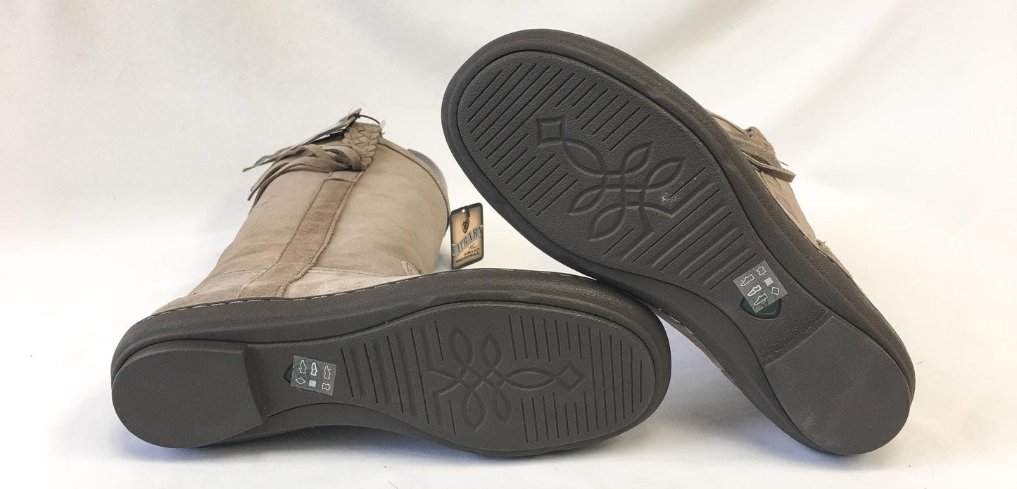 NWT Ariat Fatbaby Sassafras Tan Suede Braided Fringe Boots, Women's Sz. 6B, Vintage Western Boho Leather Boots