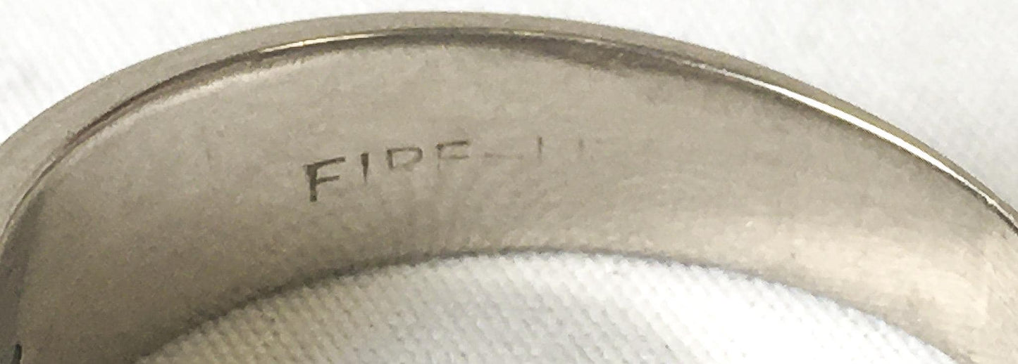 Vintage 14K White Gold Diamond Accent Band Ring, Sz. 9, Vintage Unisex Simple Diamond Stackable Engagement Ring