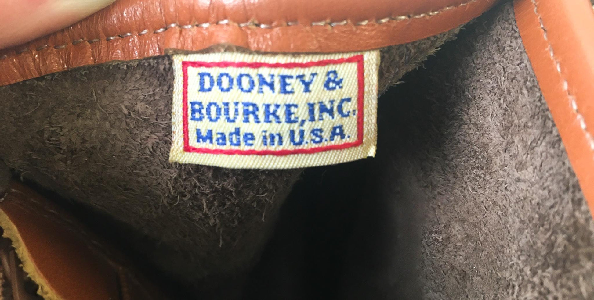 Vintage 90s Dooney and Bourke All Weather Dark Brown Leather Horseshoe Crossbody Bag