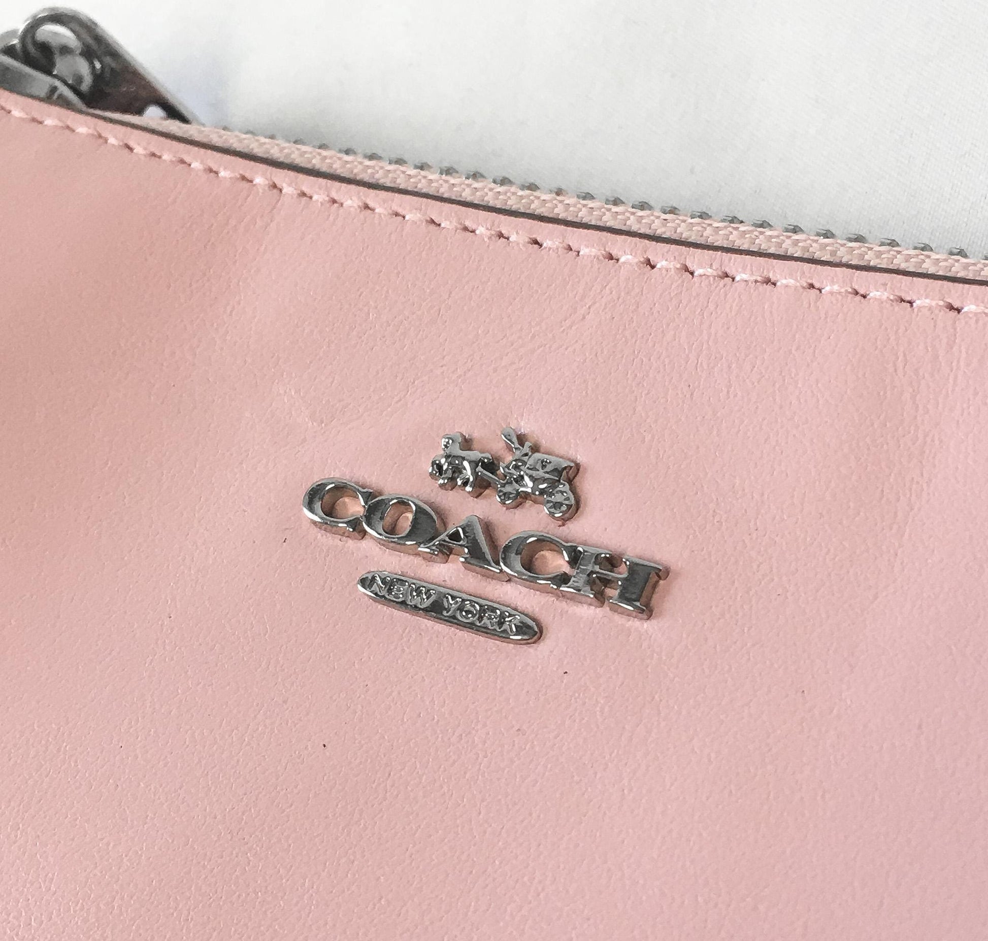 Modern Coach Nolita Baby Pink Chain Strap Mini Bag Wristlet, Style 64791, Y2K 00s Coach Accessories