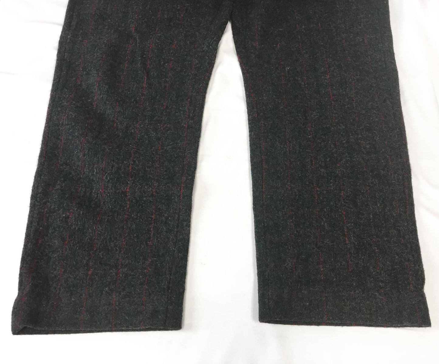 Vintage Woolrich Gray Red Green Plaid Wool Blend Hunting Pants, Men's Sz. 42" x 30"