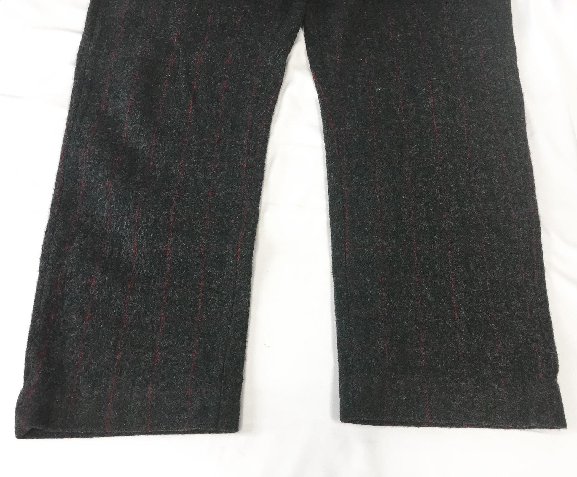 Vintage Woolrich Gray Red Green Plaid Wool Blend Hunting Pants, Men's Sz. 42" x 30"