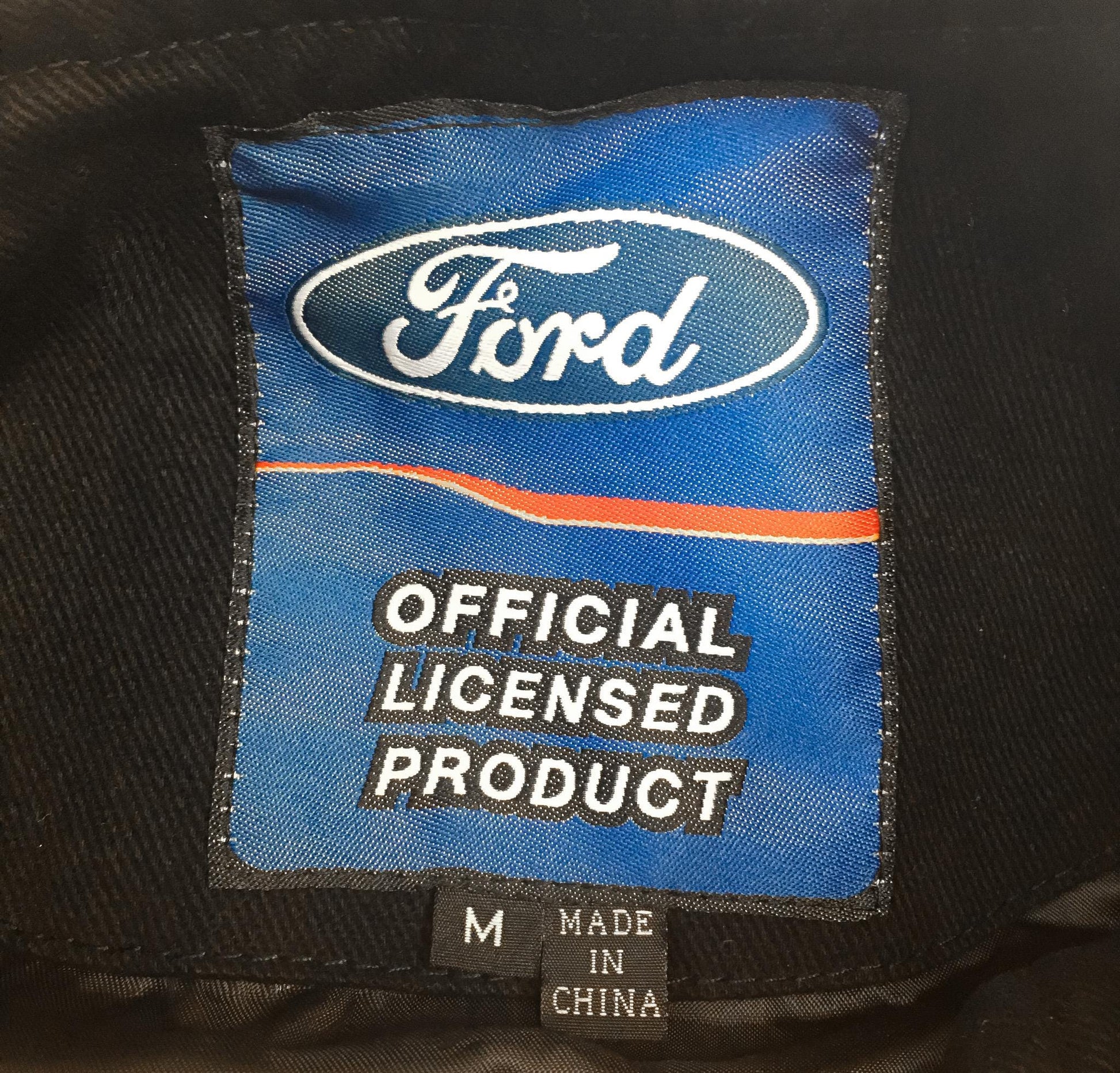 Ford Mustang NASCAR Black/Blue Embroidered Horse Logo Racing Jacket, Men's Sz. M, Vintage Unisex NASCAR F1 Streetwear Jacket