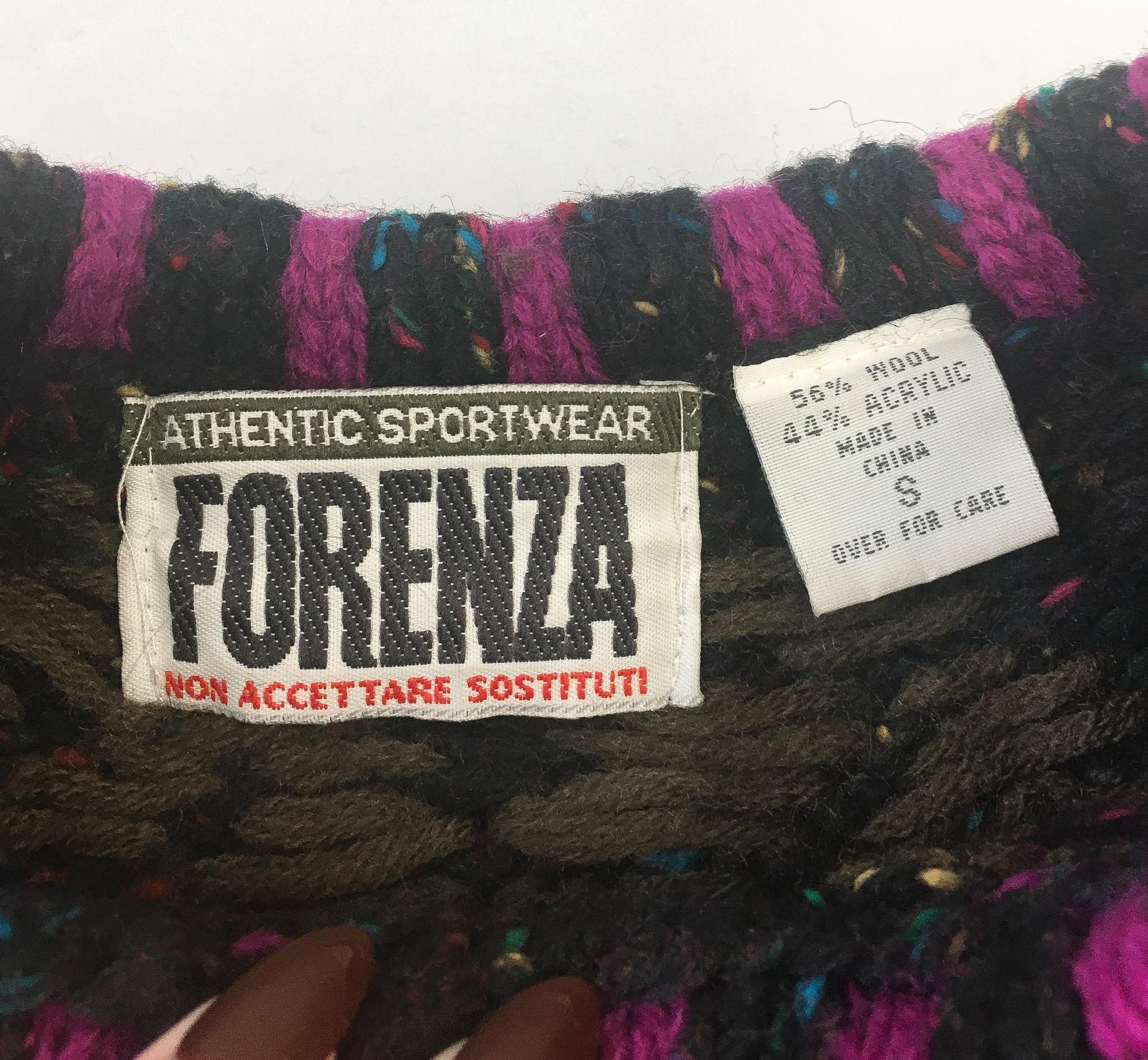 Vintage 90s Forenza Bull Southwestern Aztec Patterned Multicolor Wool Blend Sweater, Women's Sz. S, Unique Statement Western Boho Sweater