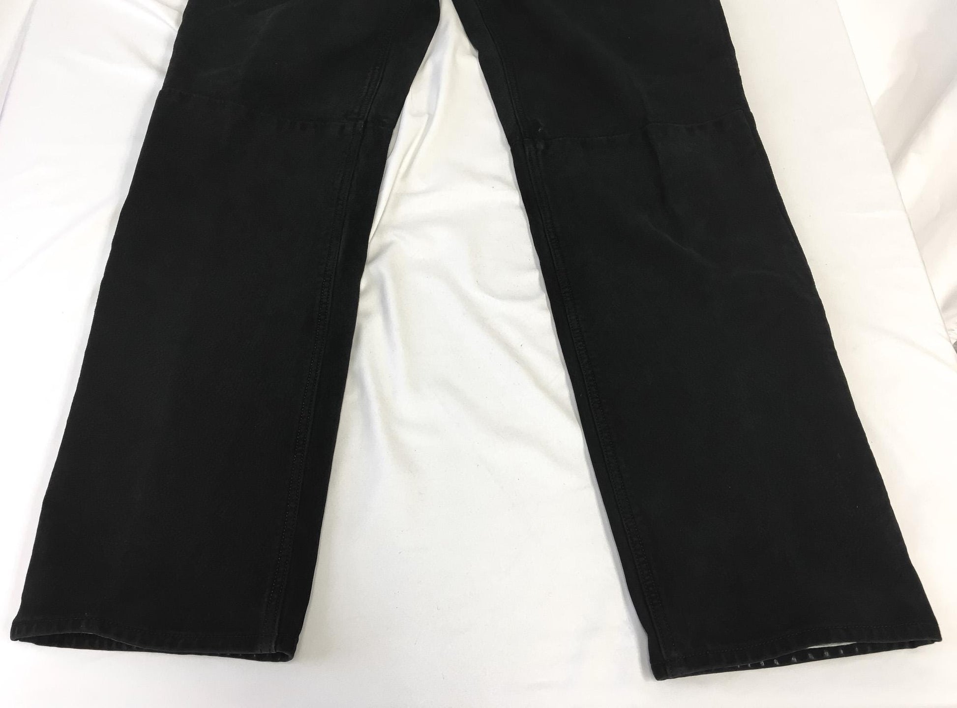 Vintage Skotts Suede Black Straight Leg Suede Pants, Unisex Sz. 31" x 30.5", Vintage Unisex Leather Pants
