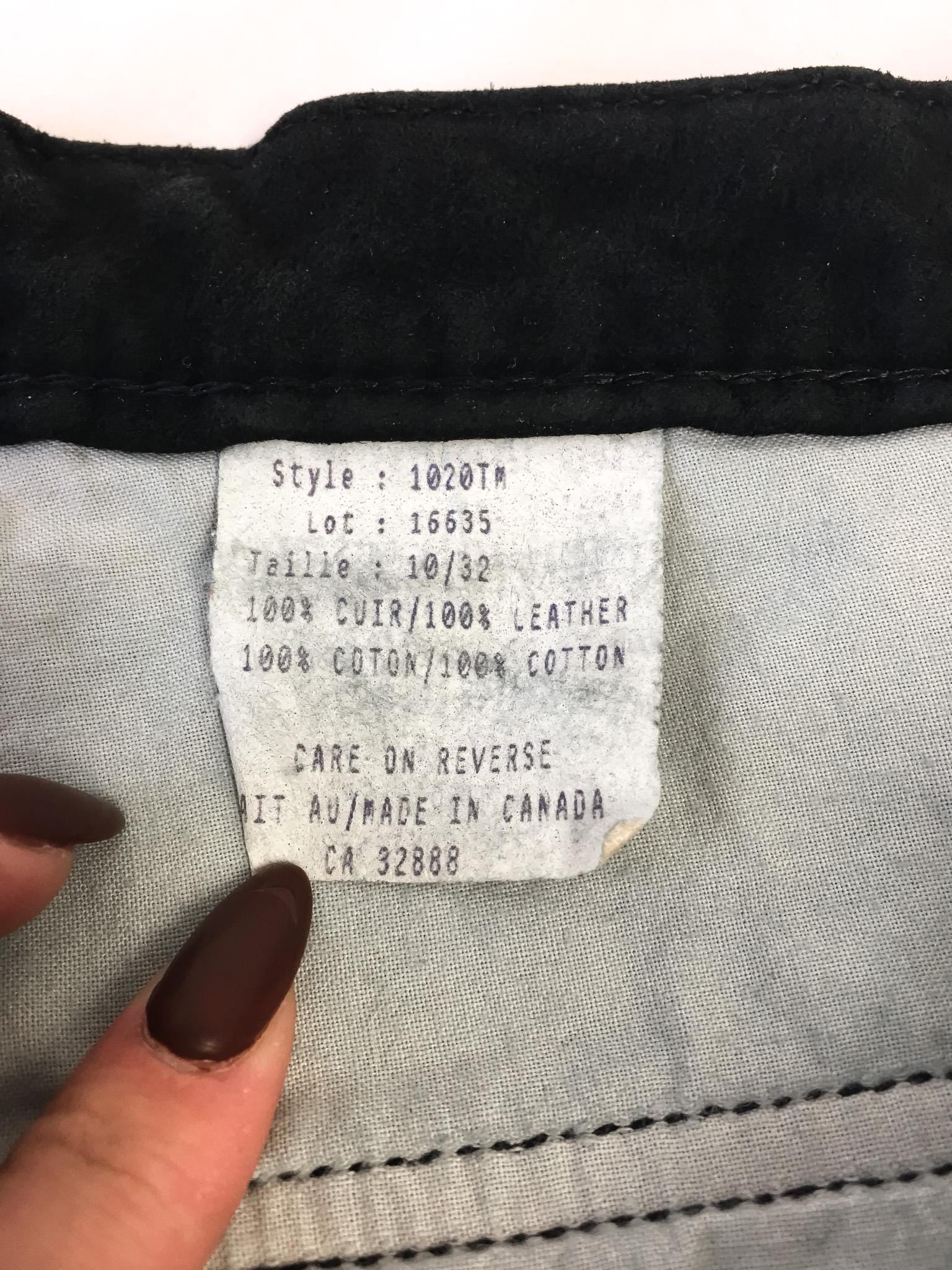 Vintage Skotts Suede Black Straight Leg Suede Pants, Unisex Sz. 31" x 30.5", Vintage Unisex Leather Pants