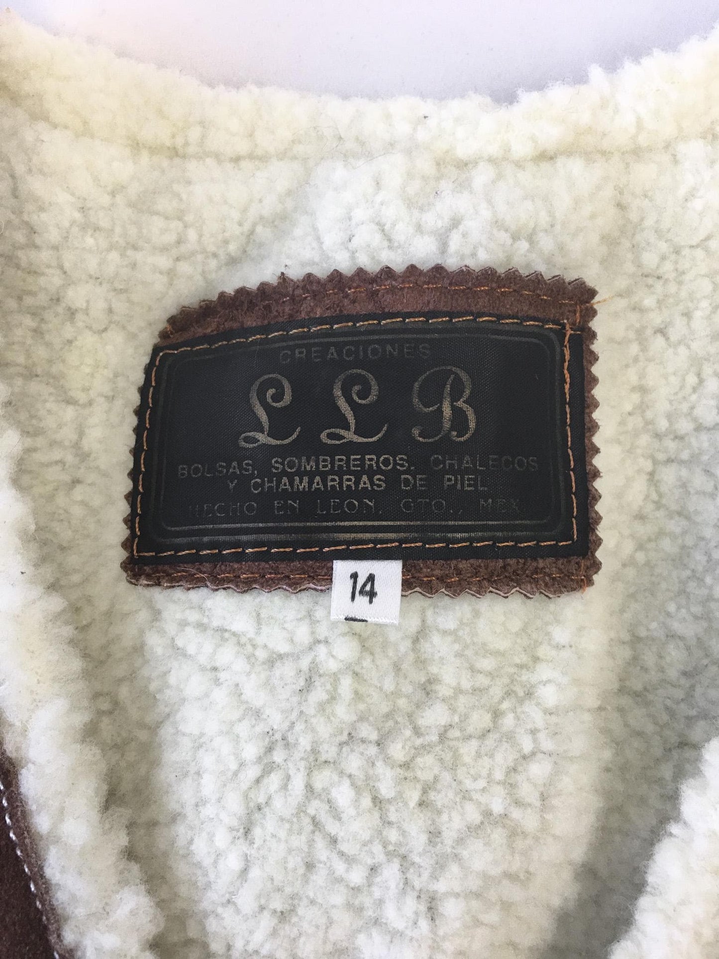 Vintage LLB Brown Suede Cowhide Sherpa Lined Vest, Approx. Women's Sz. XS, Vintage Western Country Style Vest