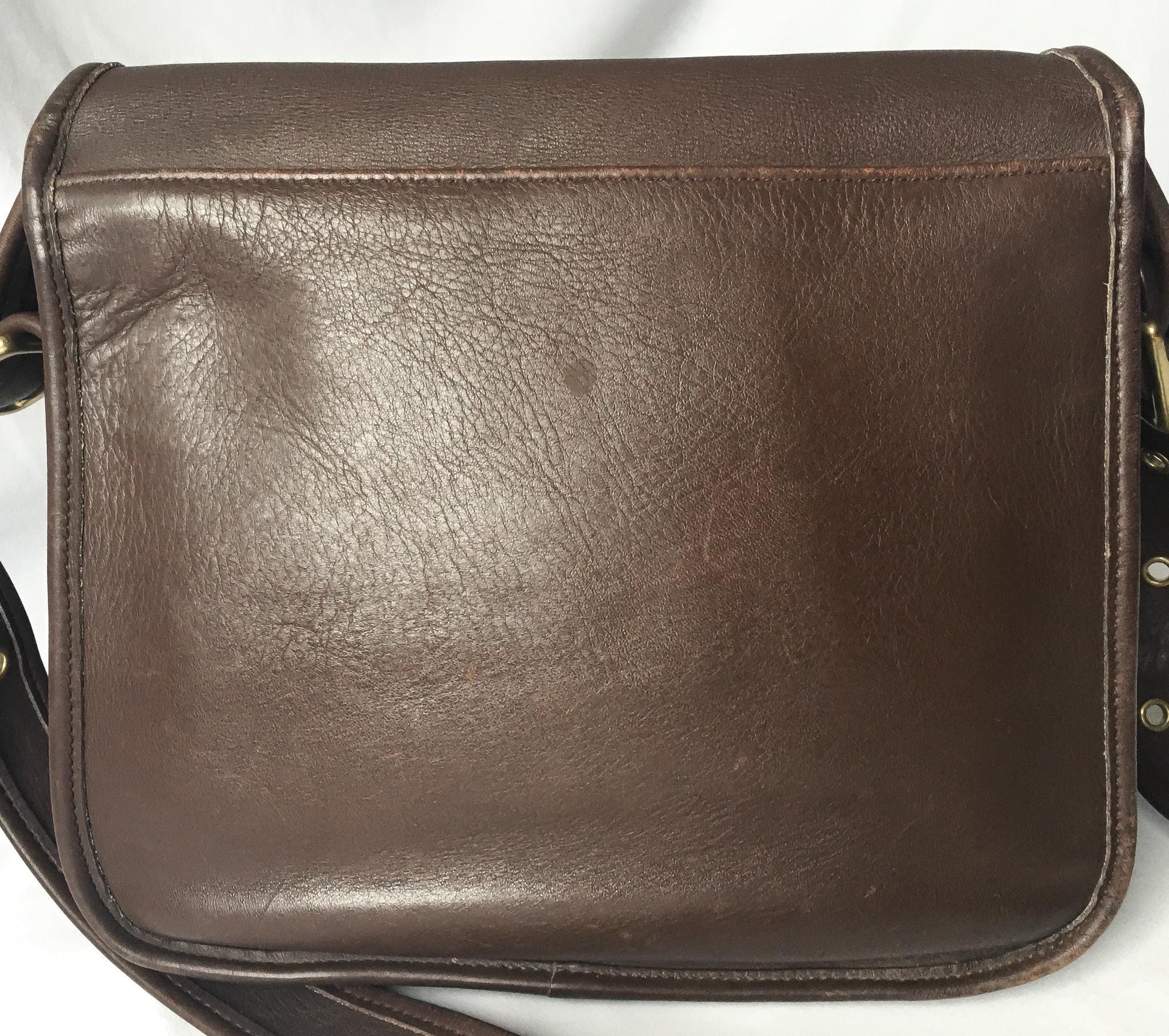 Vintage Coach Chocolate Brown Mahogany Stewardess Leather Crossbody, Style 9525, Vintage Classic Everyday Coach Bag