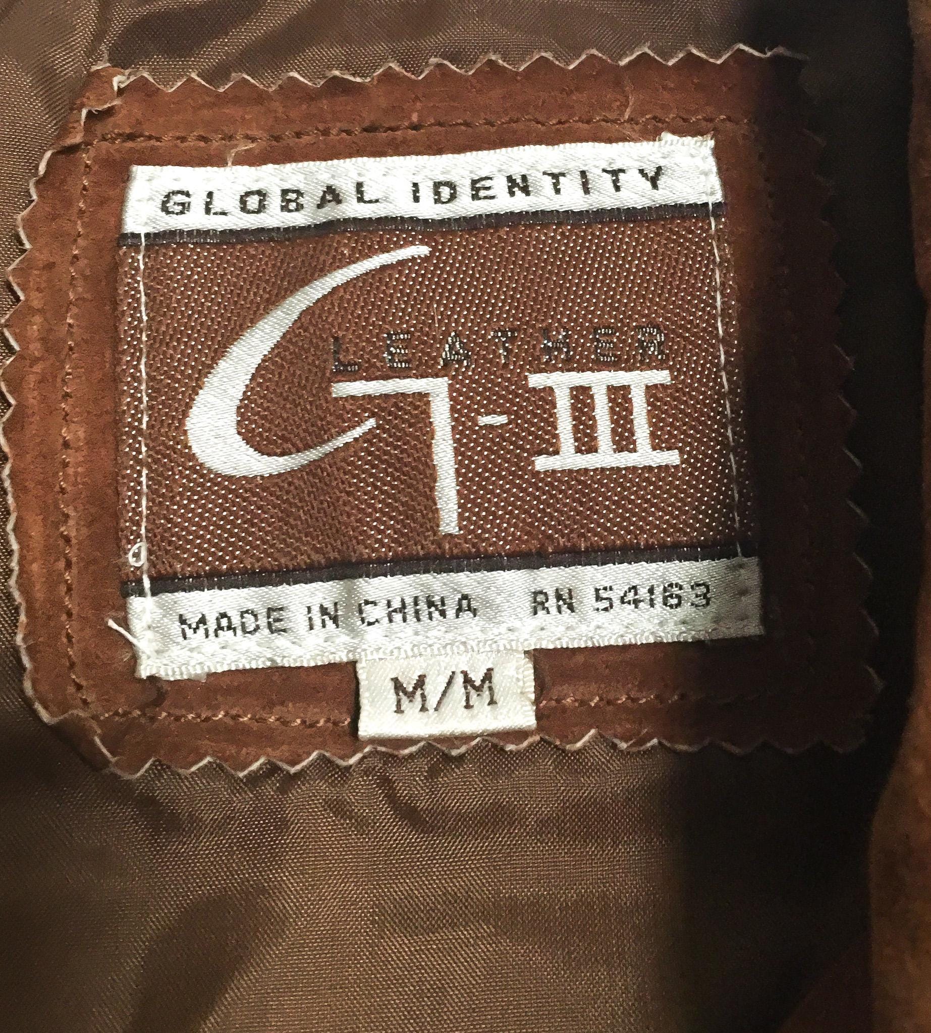 Vintage 70s Global Identity G-III Brown Leather Fringe Long Jacket, Women's Sz. M, Vintage Western Boho Statement Jacket