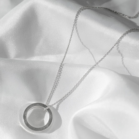 Tiffany & Co. 925 Sterling Silver Round Circle Ring Pendant 16 Inch Necklace