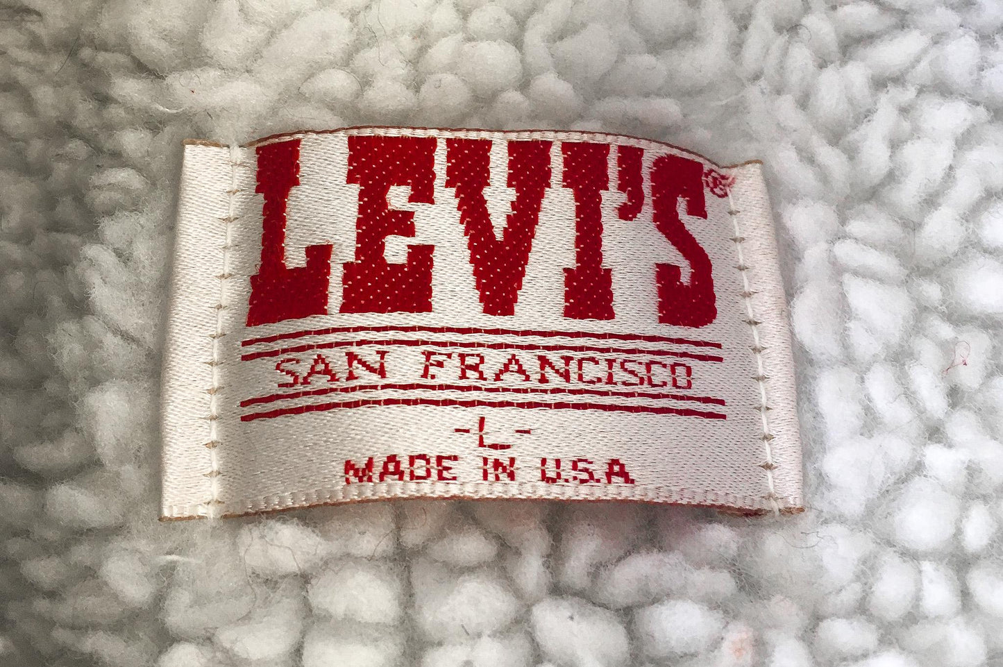 Vintage 90s Levi's Ultra Light Wash Sherpa Lined Denim Trucker Jacket, Men's Sz. L