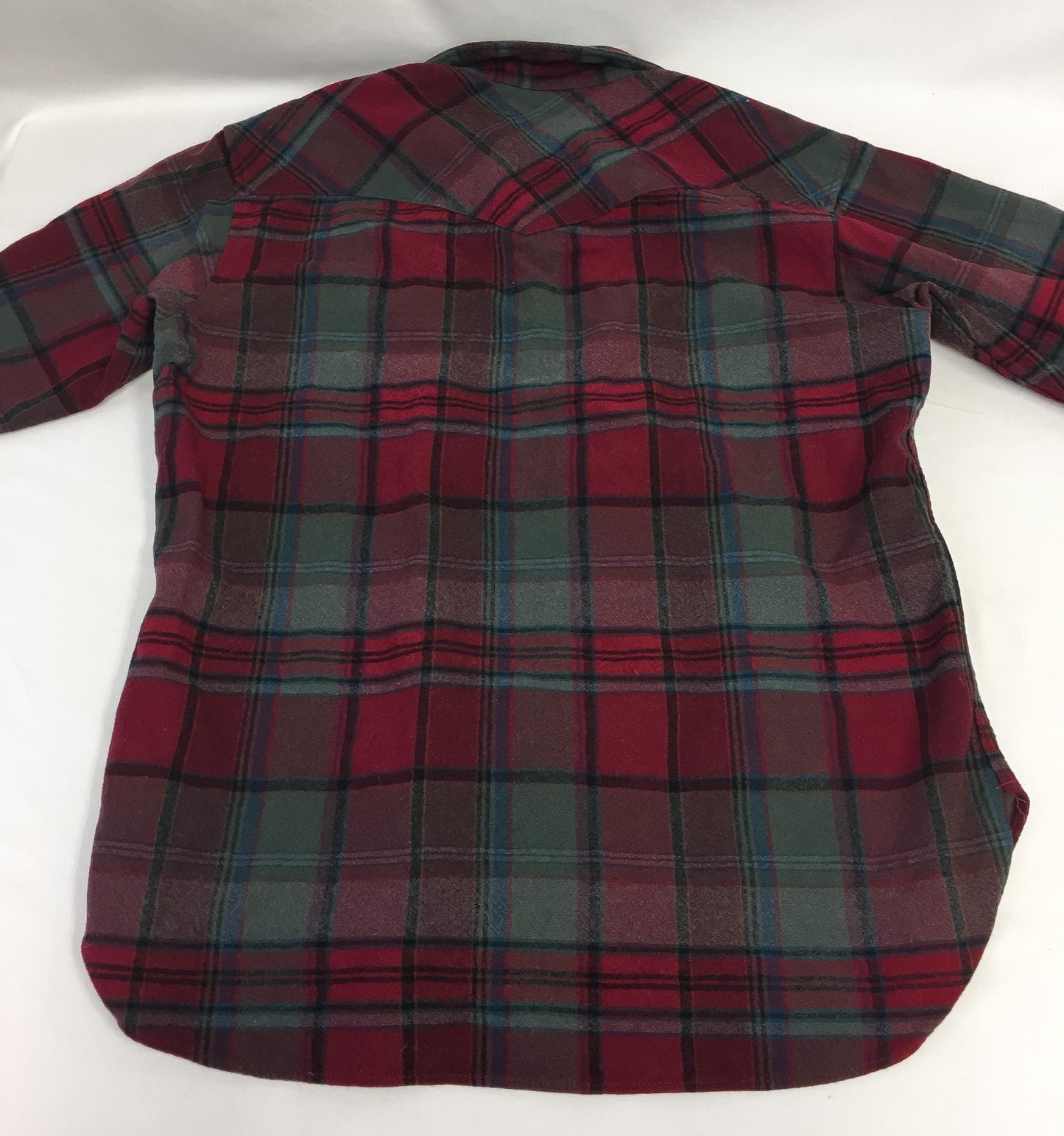 Vintage Pendleton Red/Blue/Green Plaid Wool Oxford Flannel Button Up, Unisex Sz. M, Vintage Western Shirt