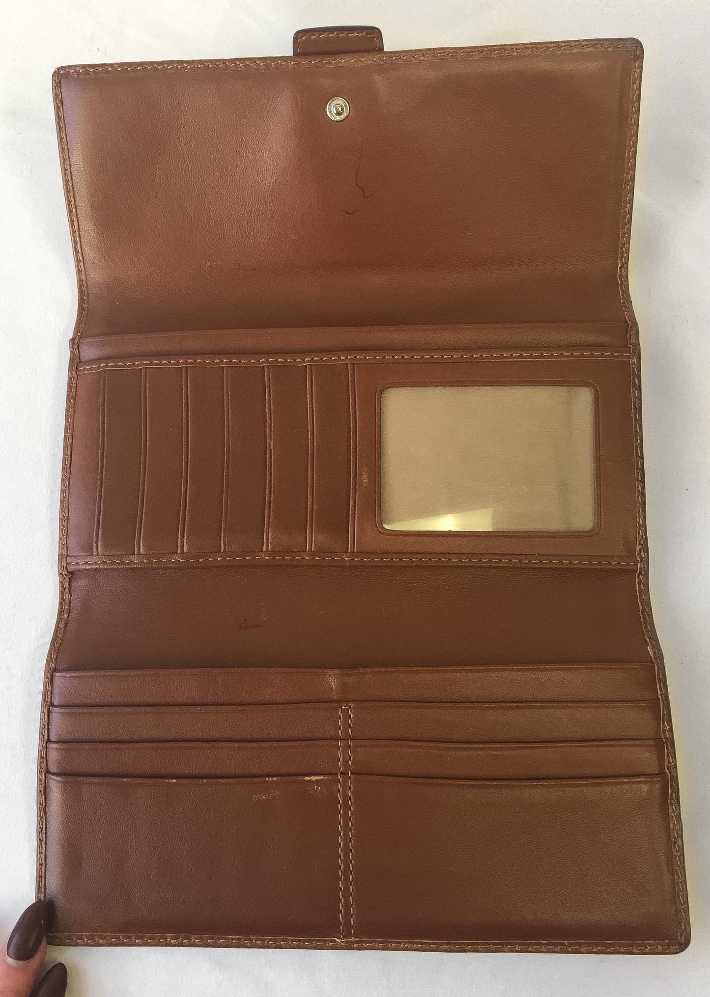 Y2K 00s Coach Beige Khaki Brown Soho Signature C Monogram Canvas Leather Wallet, Vintage Y2K Coach Handbag Accessories