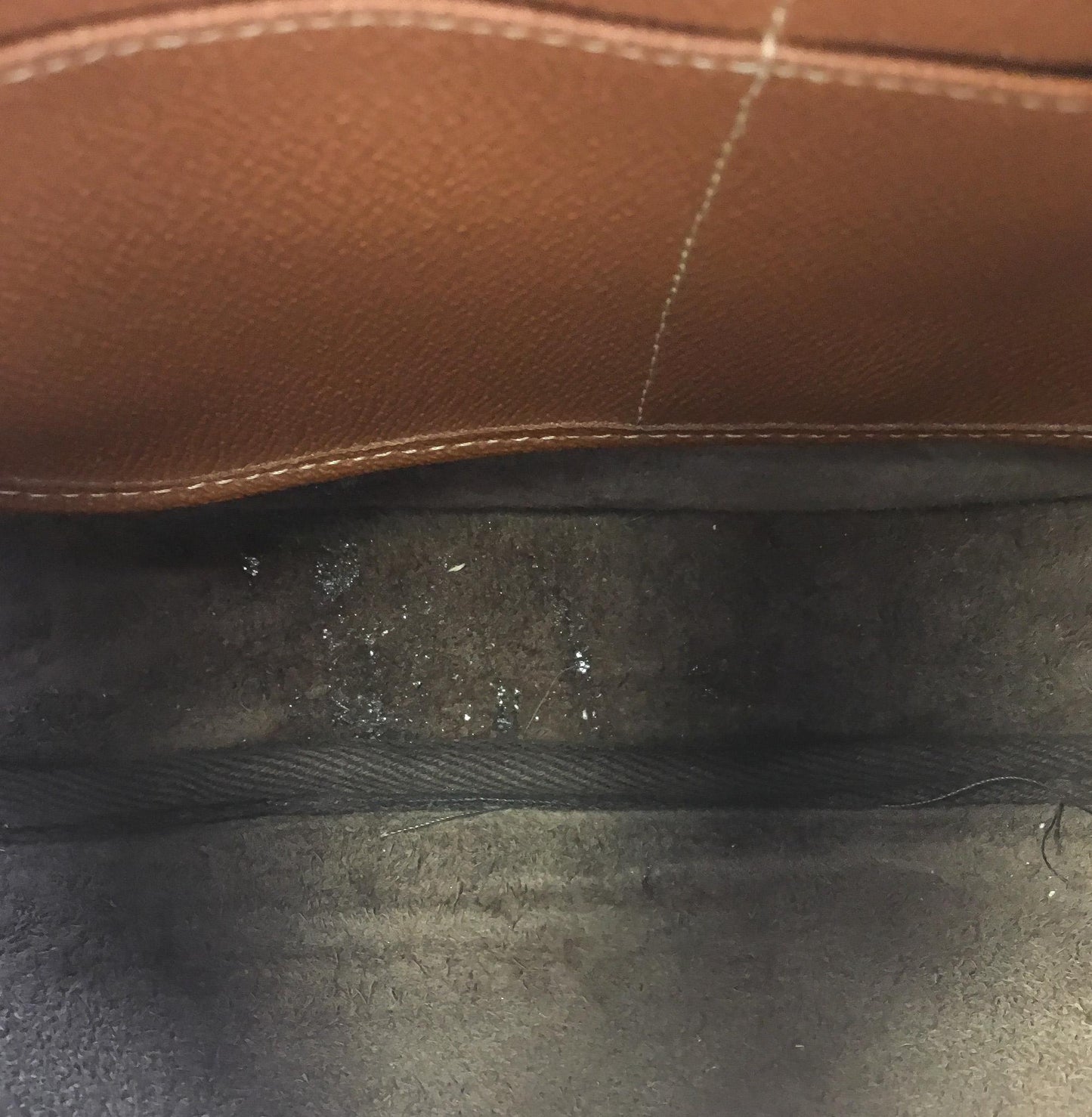 Vintage 90s Dooney and Bourke All Weather Dark Brown Leather Horseshoe Crossbody Bag