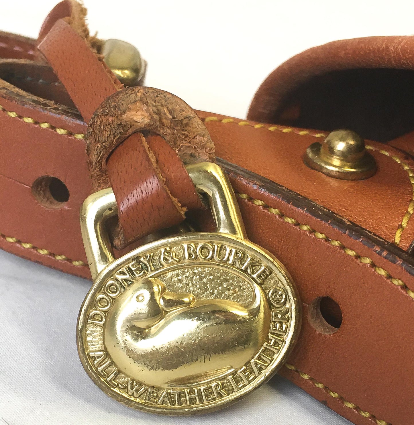 Vintage 90s Dooney and Bourke All Weather Dark Brown Leather Horseshoe Crossbody Bag