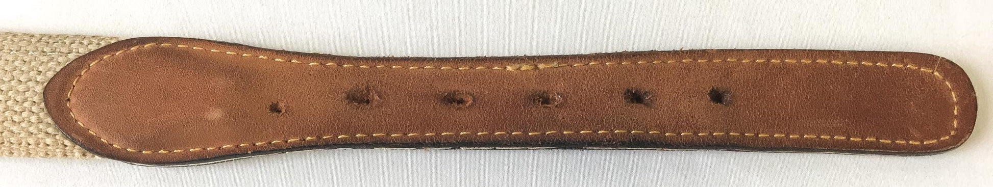Vintage Zep-Pro Leather Canvas Embroidered Fish Belt, Sz. 38, Vintage Grandpa Dad Country Style Belt