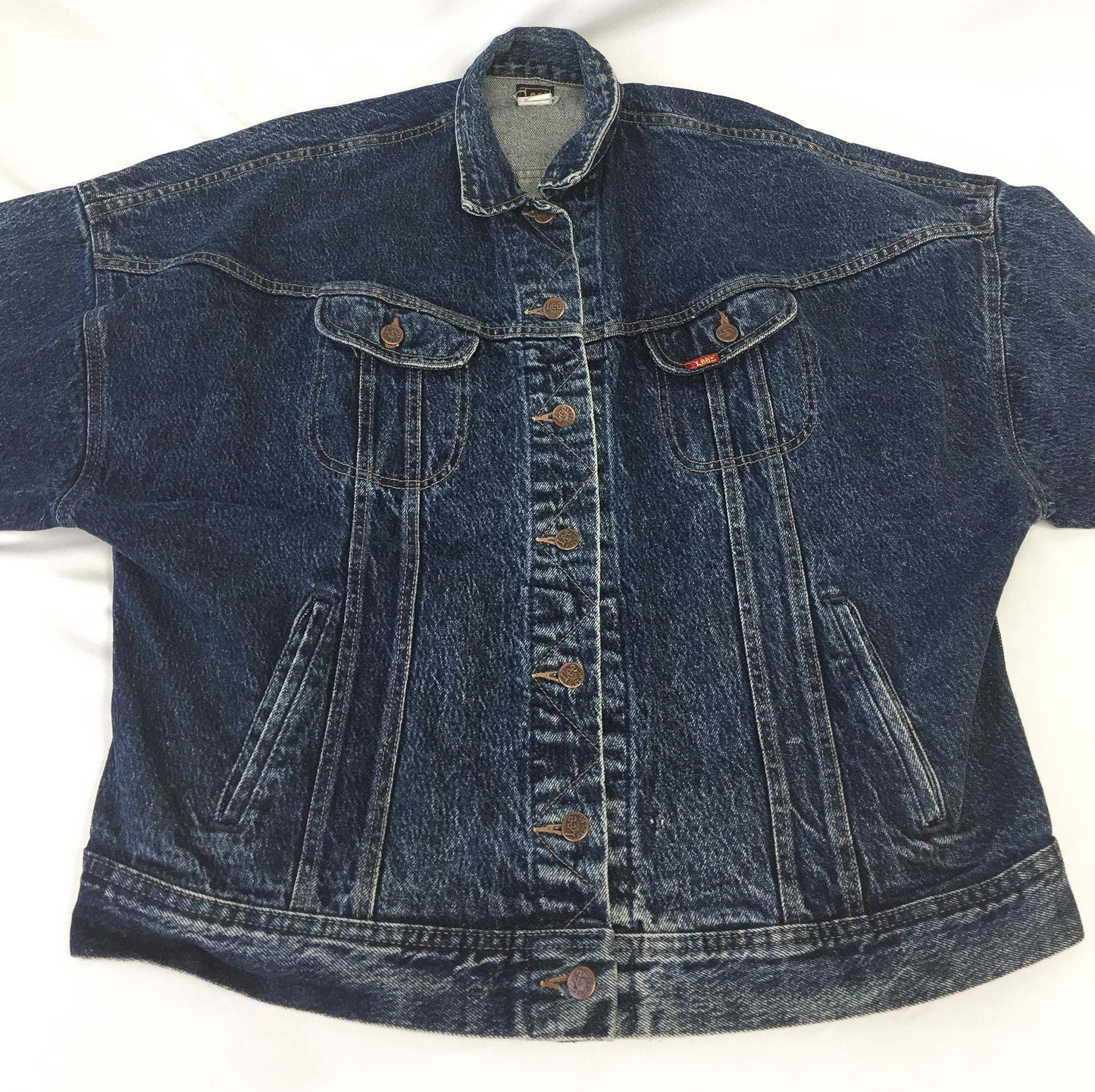 90s Lee Dark Acid Washed Denim Jean Jacket, Men's Sz. Small, Vintage Unisex Denim Jacket