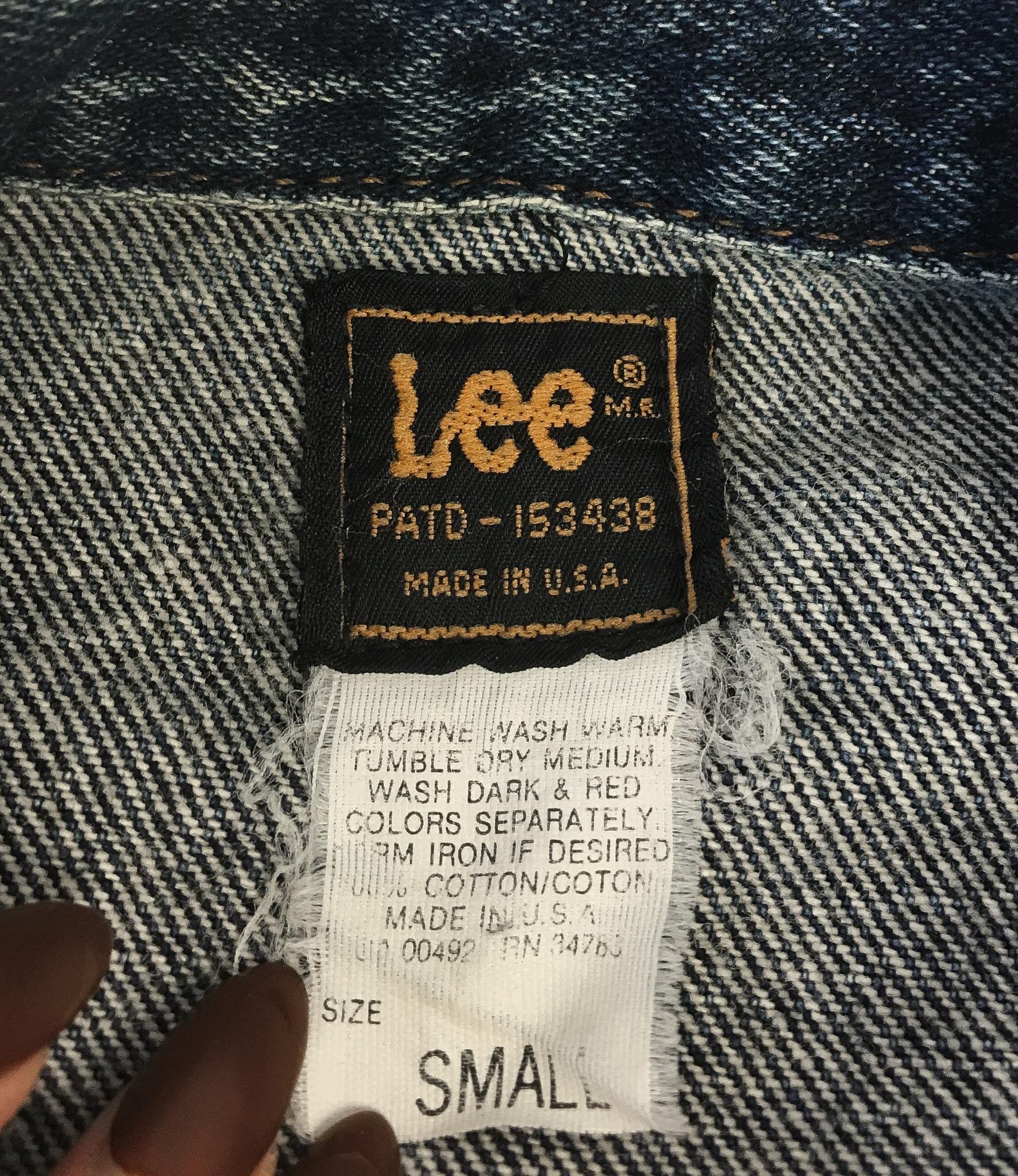 90s Lee Dark Acid Washed Denim Jean Jacket, Men's Sz. Small, Vintage Unisex Denim Jacket