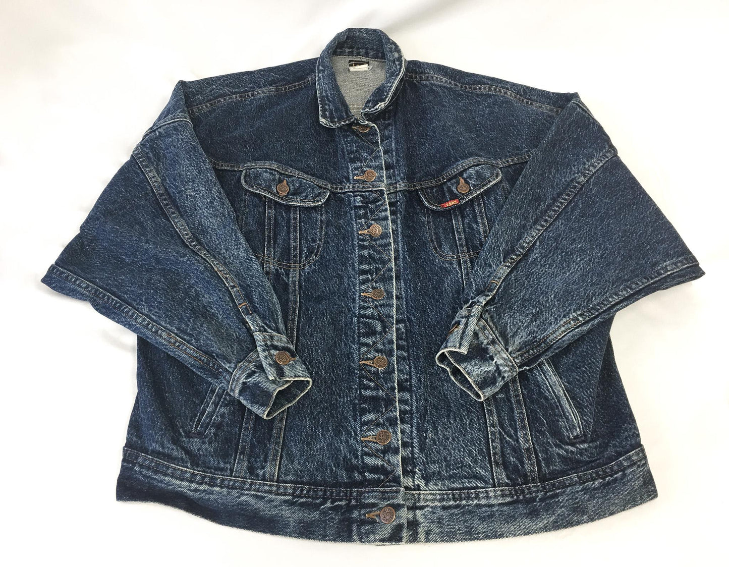 90s Lee Dark Acid Washed Denim Jean Jacket, Men's Sz. Small, Vintage Unisex Denim Jacket