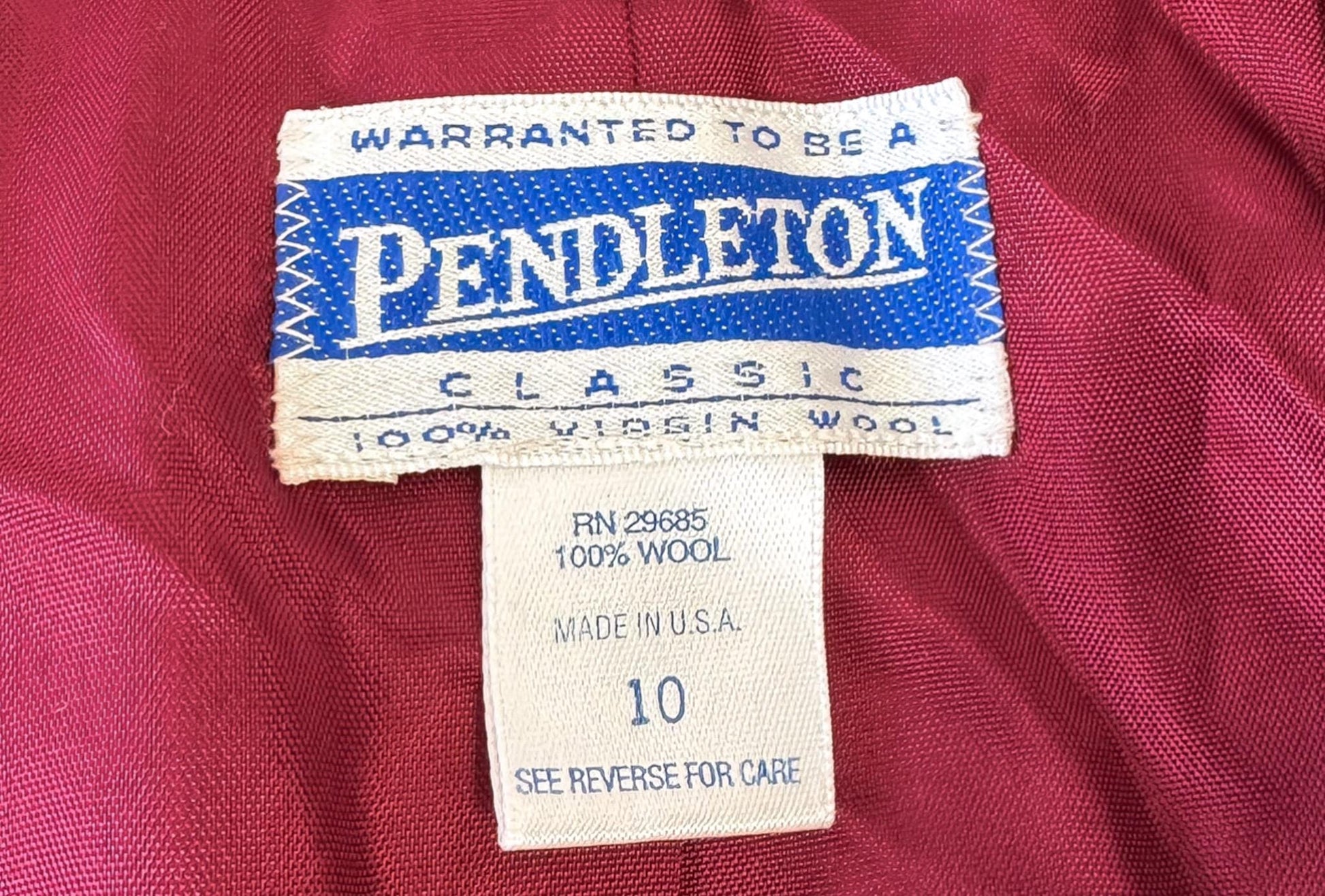 Vintage 90s Pendleton Burgundy Maroon Wool Blazer, Women's Sz. M