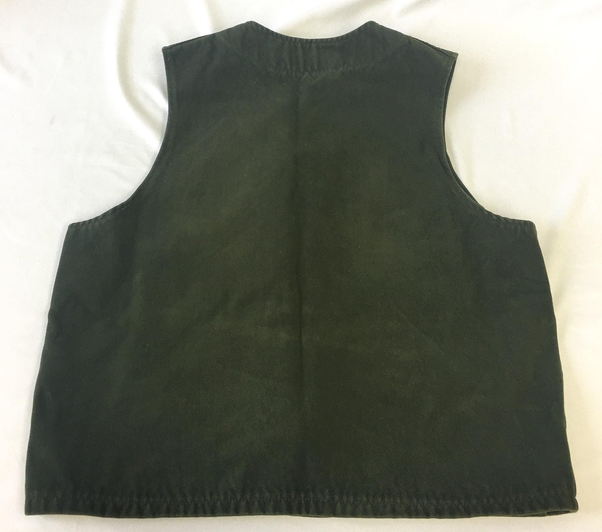 Vintage Filson Mackinaw Olive Green Suede Vest, Approx. Men's Sz. M/L