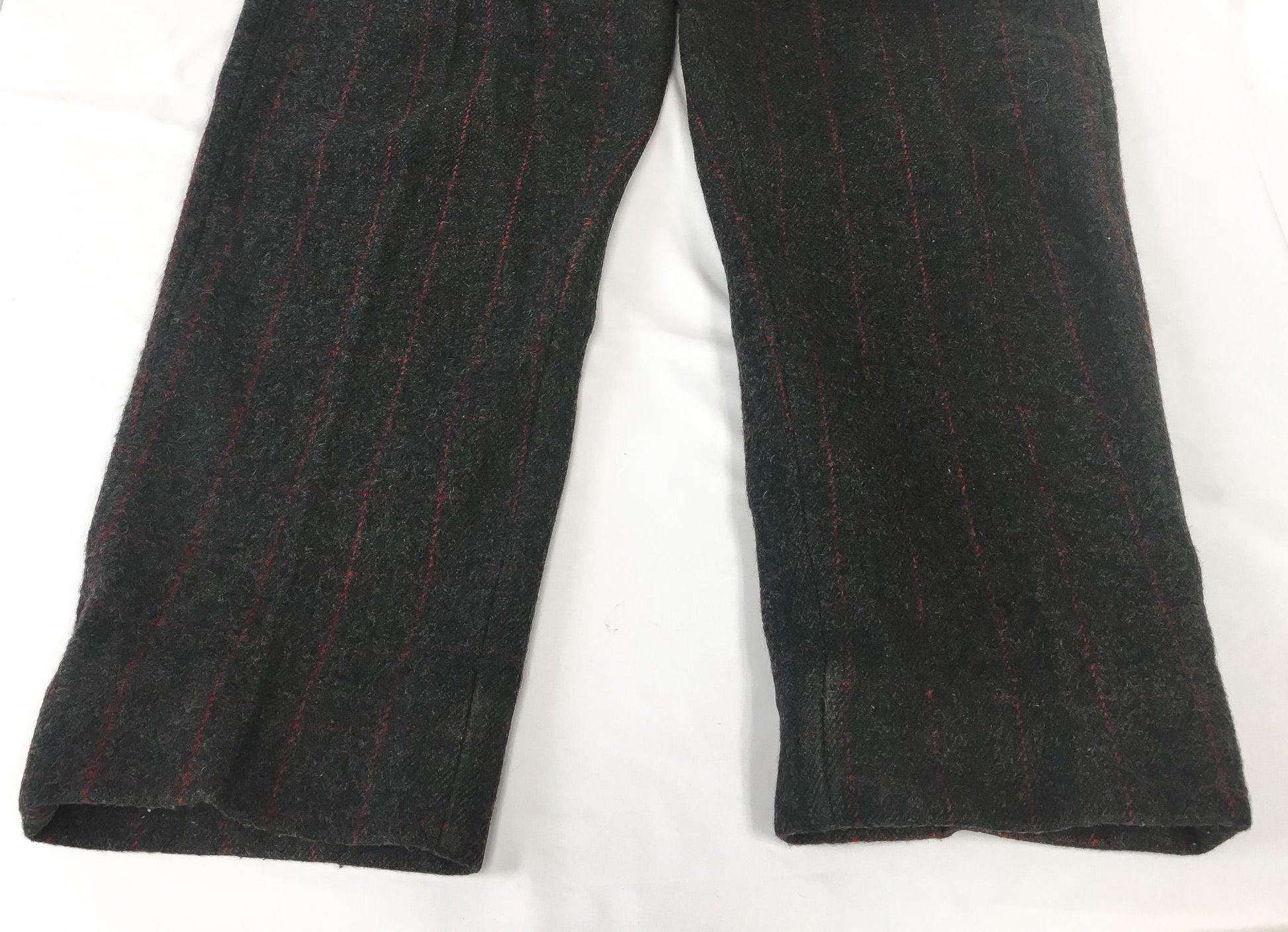 Vintage Woolrich Gray Red Green Plaid Wool Blend Hunting Pants, Men's Sz. 38" x 29"