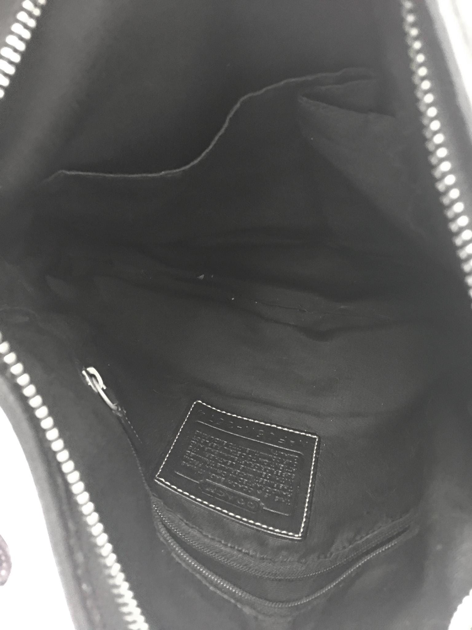 Y2K 00s Coach Black Jacquard Signature Duffle Shoulder Crossbody Bag, Style 3574, Y2K Coach Handbag