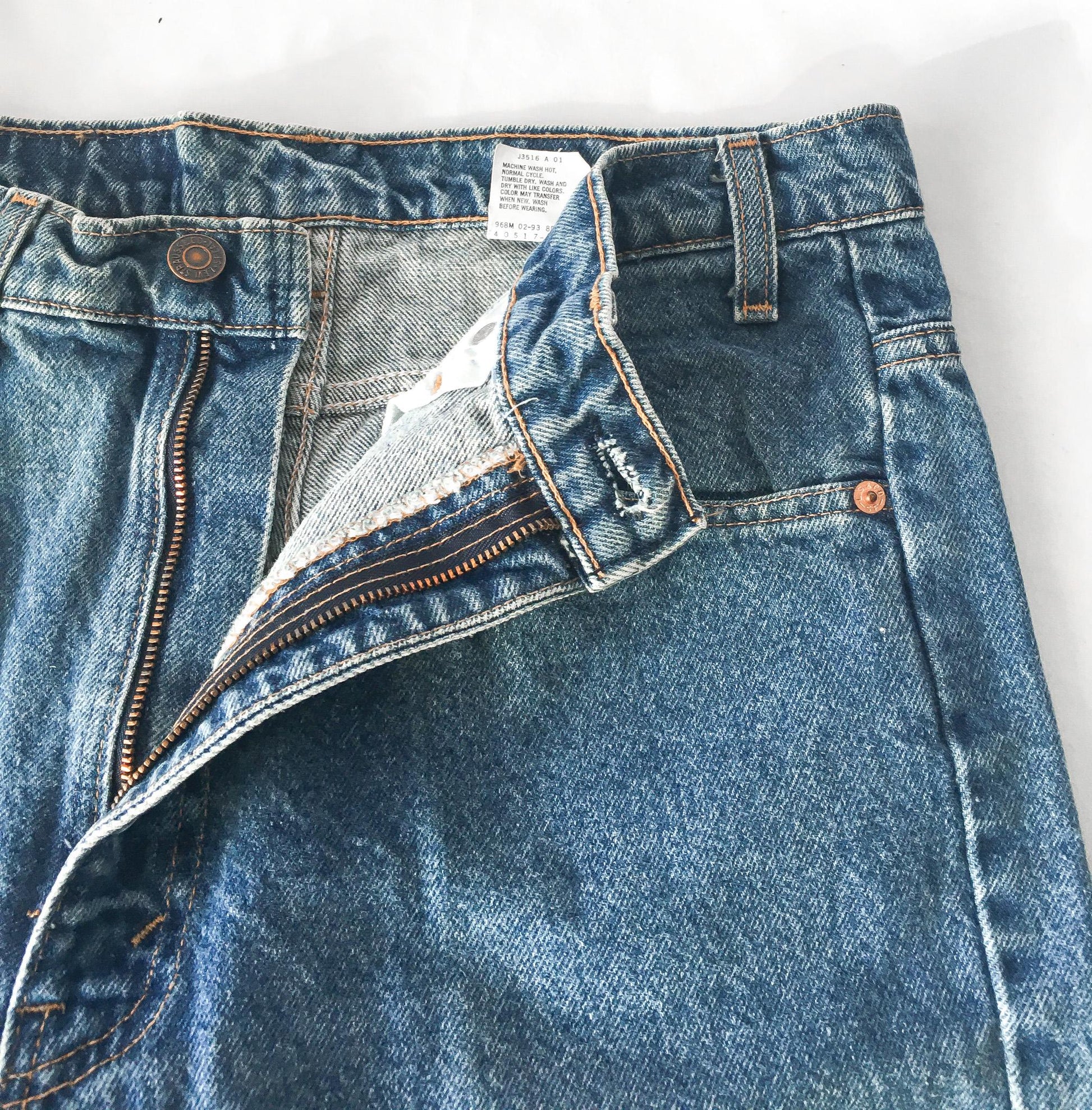 70s Levis Orange Tab 517 Medium Wash High Rise Bootcut Jeans, Unisex Sz. 33" x 29"