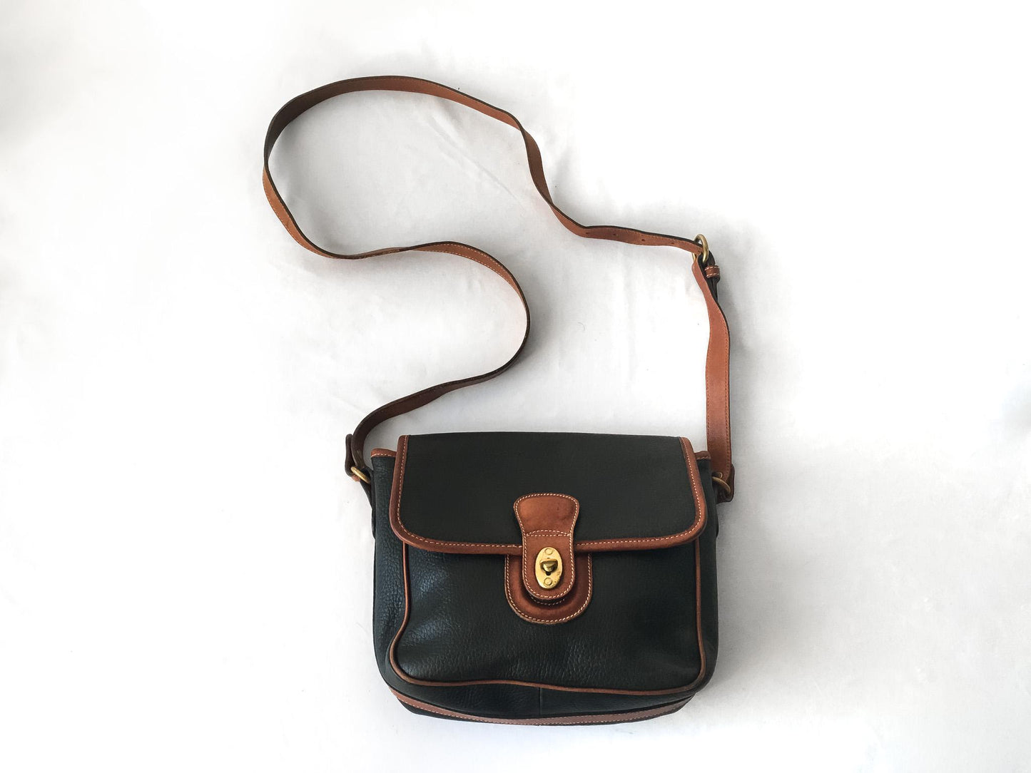 Vintage 90s Coach Sheridan Greensboro Black Crossbody Bag, Made in Italy