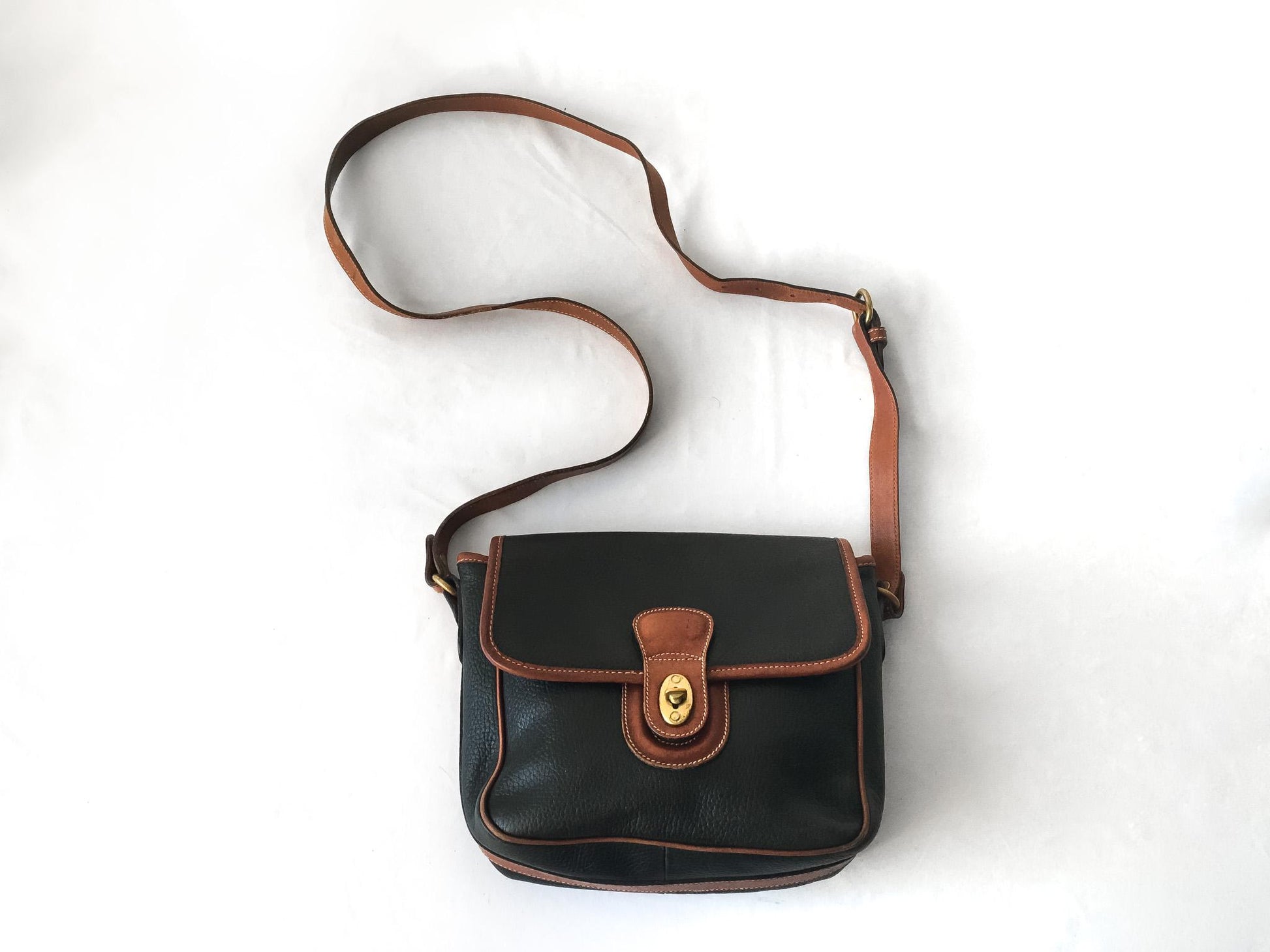 Vintage 90s Coach Sheridan Greensboro Black Crossbody Bag, Made in Italy