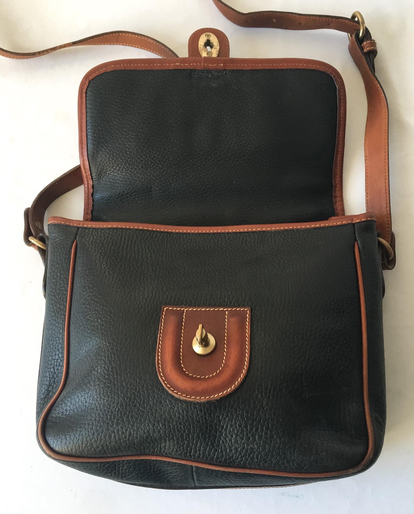 Vintage 90s Coach Sheridan Greensboro Black Crossbody Bag, Made in Italy