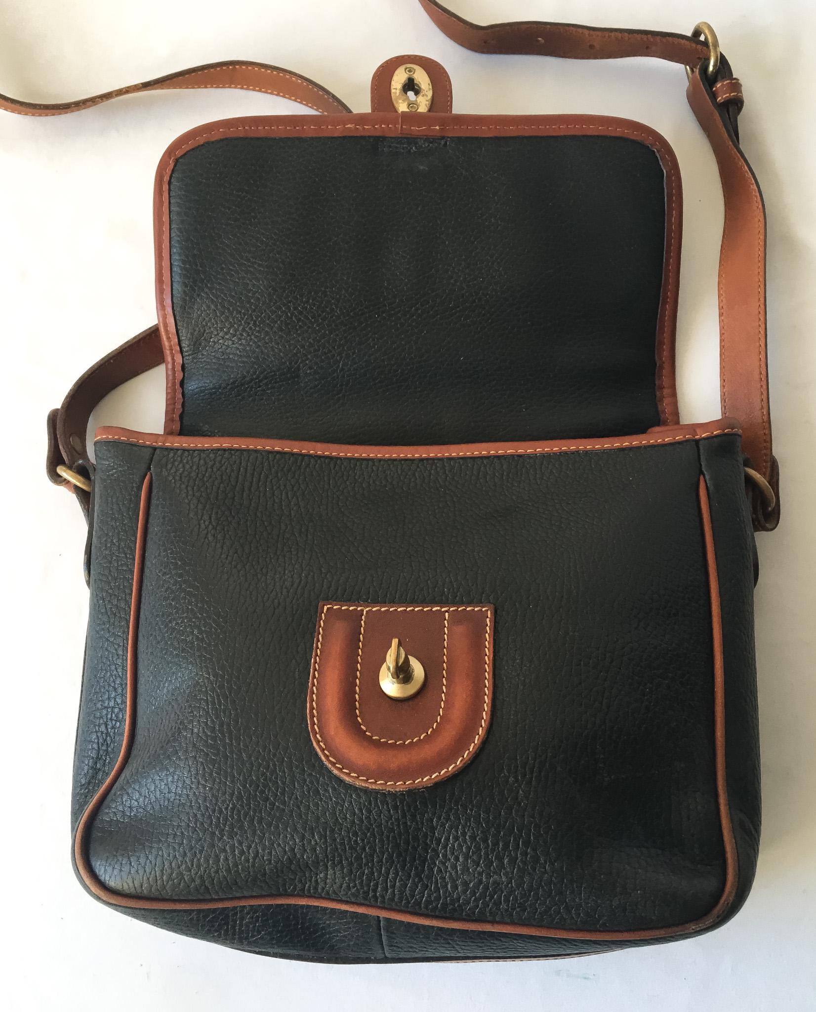 Vintage 90s Coach Sheridan Greensboro Black Crossbody Bag, Made in Italy