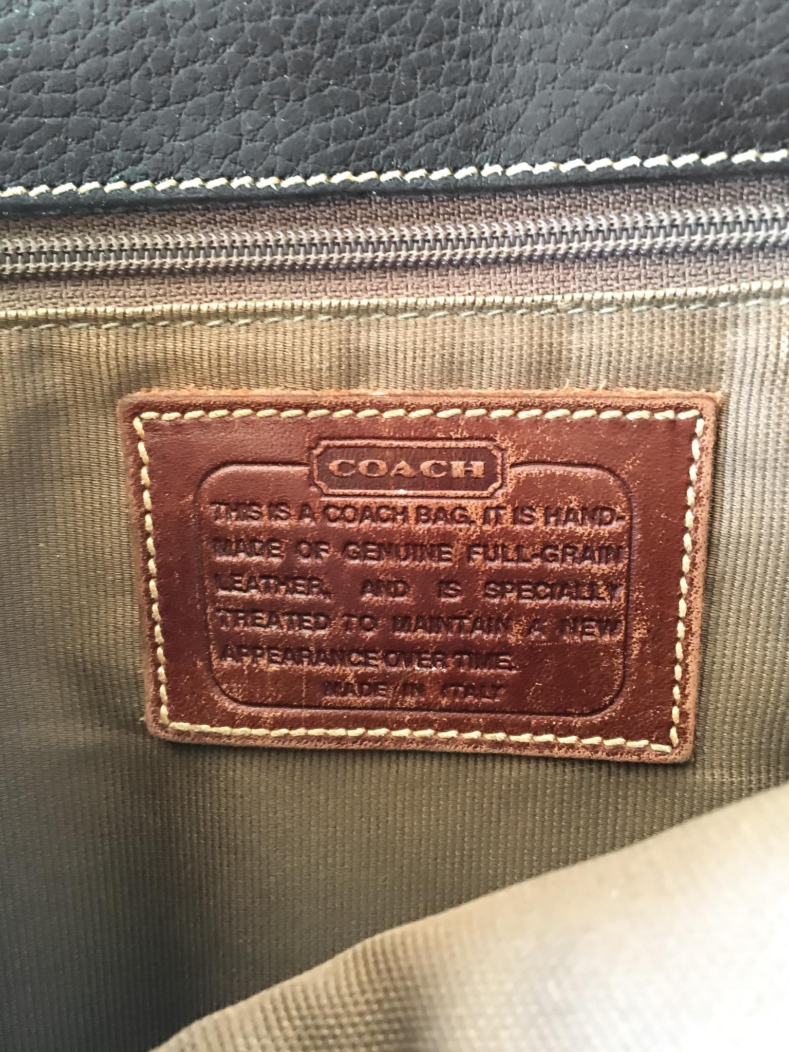 Vintage 90s Coach Sheridan Greensboro Black Crossbody Bag, Made in Italy