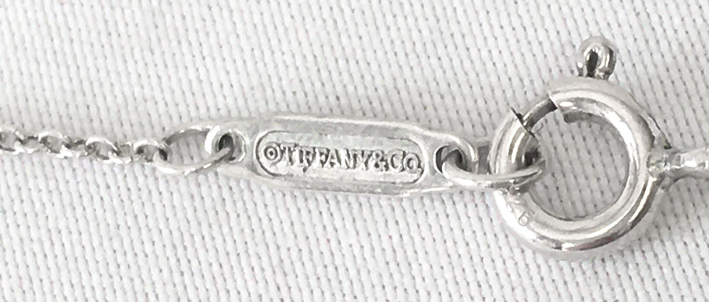 Tiffany & Co. 925 Sterling Silver Round Circle Ring Pendant 16 Inch Necklace