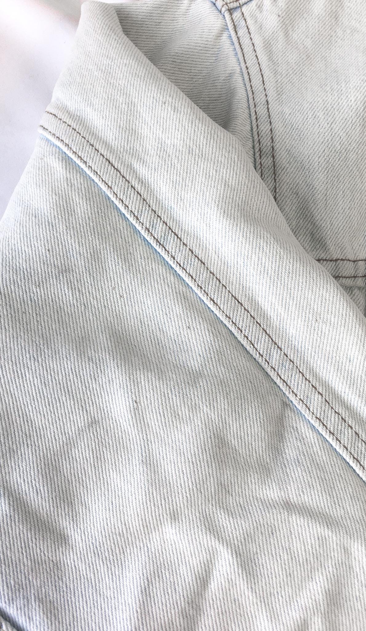 Vintage 90s Levi's Ultra Light Wash Sherpa Lined Denim Trucker Jacket, Men's Sz. L