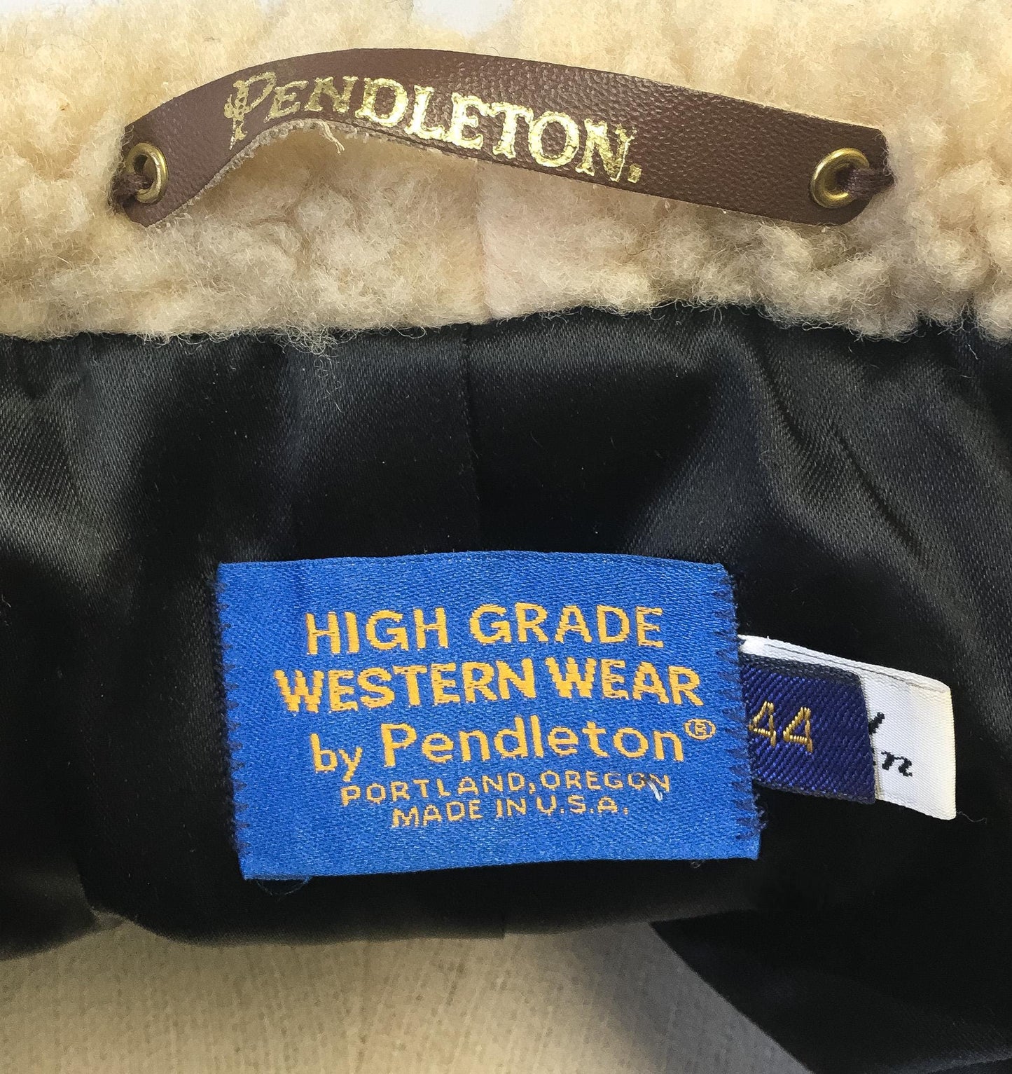 Vintage 60s 70s Pendleton High Grade Western Wear Multicolor Abstract Print Sherpa Wool Jacket, Sz. 44, Vintage Unique Western Jacket