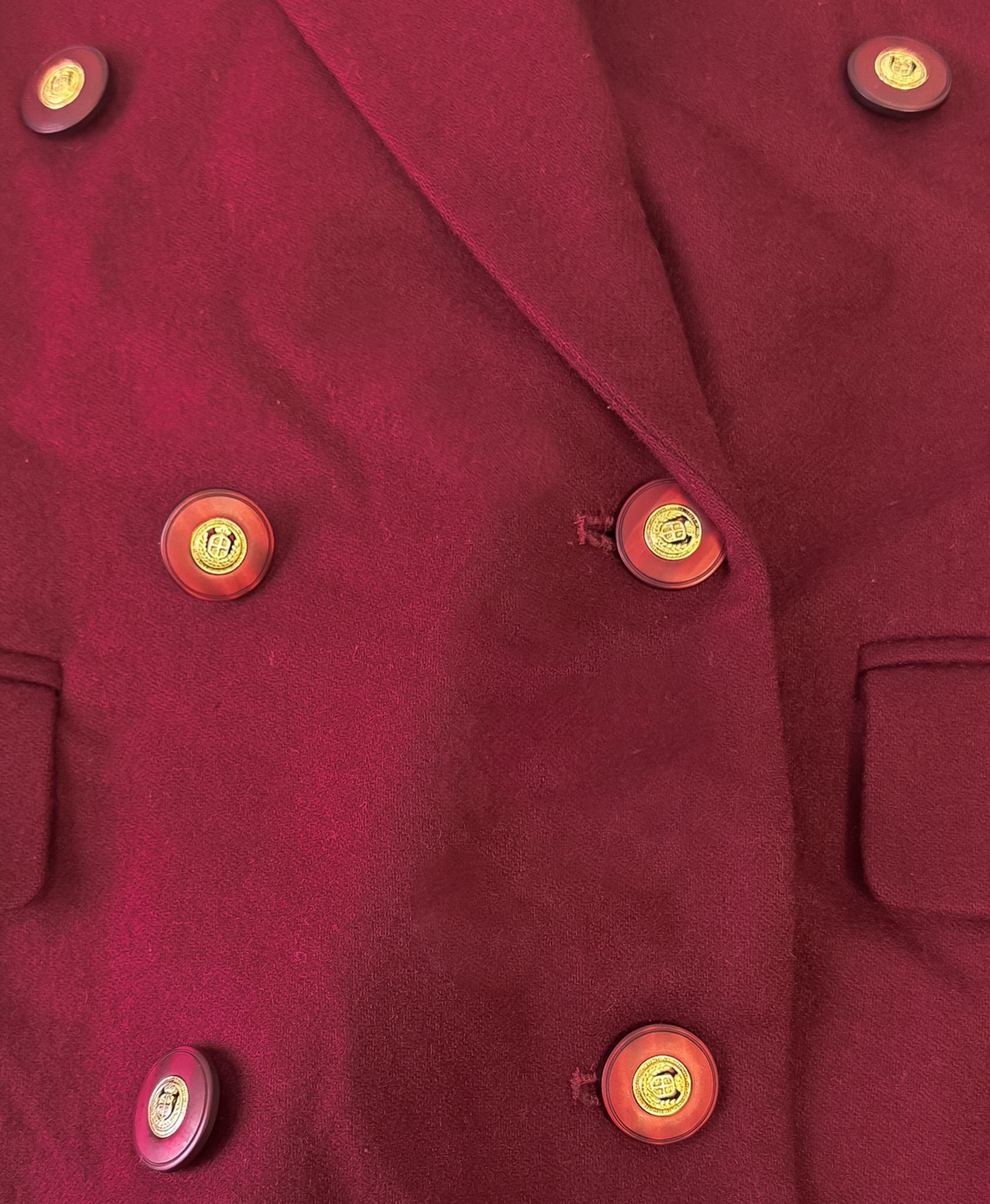 Vintage 90s Pendleton Burgundy Maroon Wool Blazer, Women's Sz. M