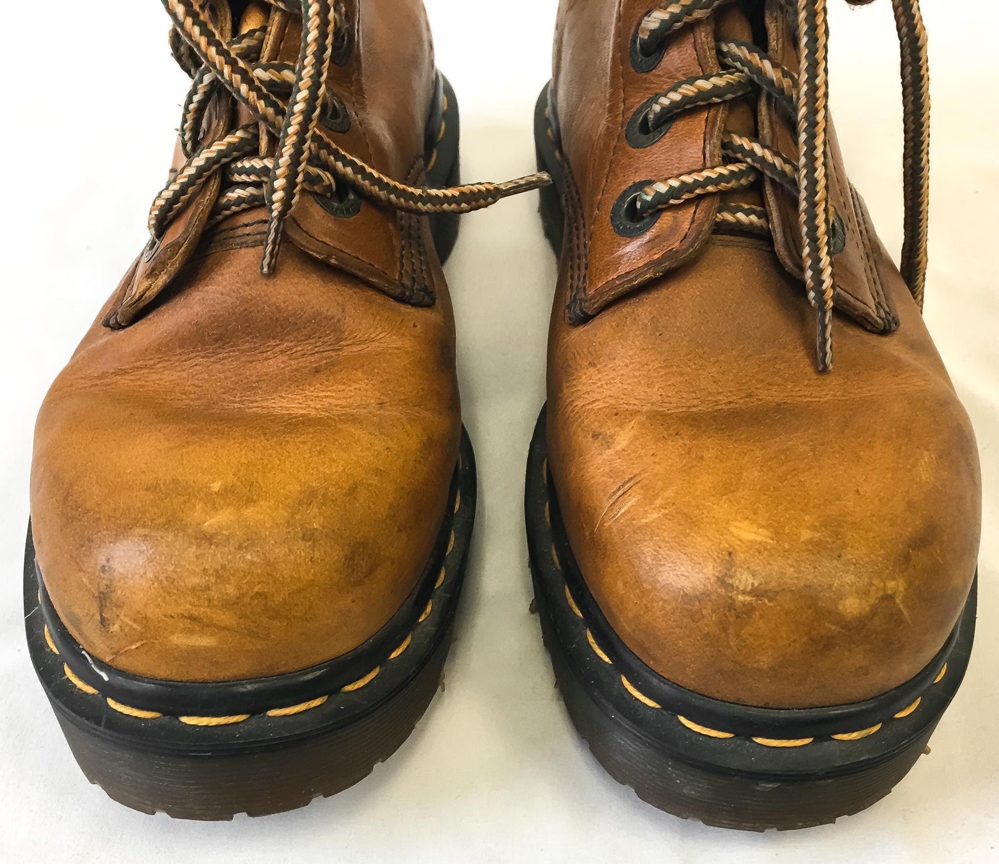 Vintage 90s Dr. Martens Brown Leather Ankle Boots Made in England, Approx. Women's Sz. 9/10, Men's 8/9