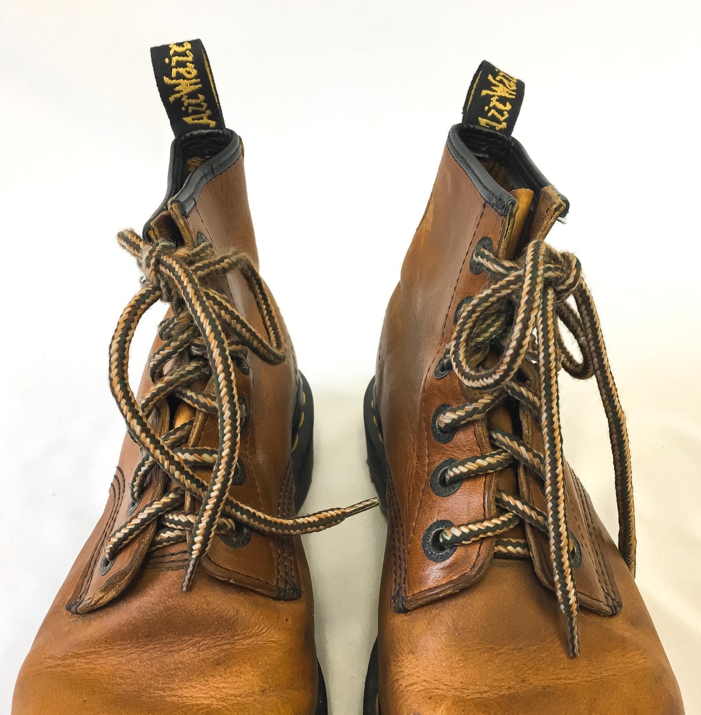 Vintage 90s Dr. Martens Brown Leather Ankle Boots Made in England, Approx. Women's Sz. 9/10, Men's 8/9