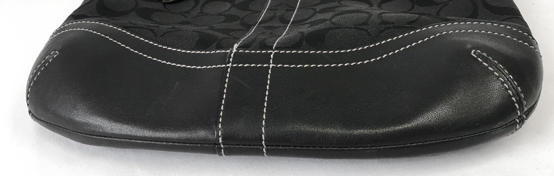 Y2K 00s Coach Black Jacquard Signature Duffle Shoulder Crossbody Bag, Style 3574, Y2K Coach Handbag