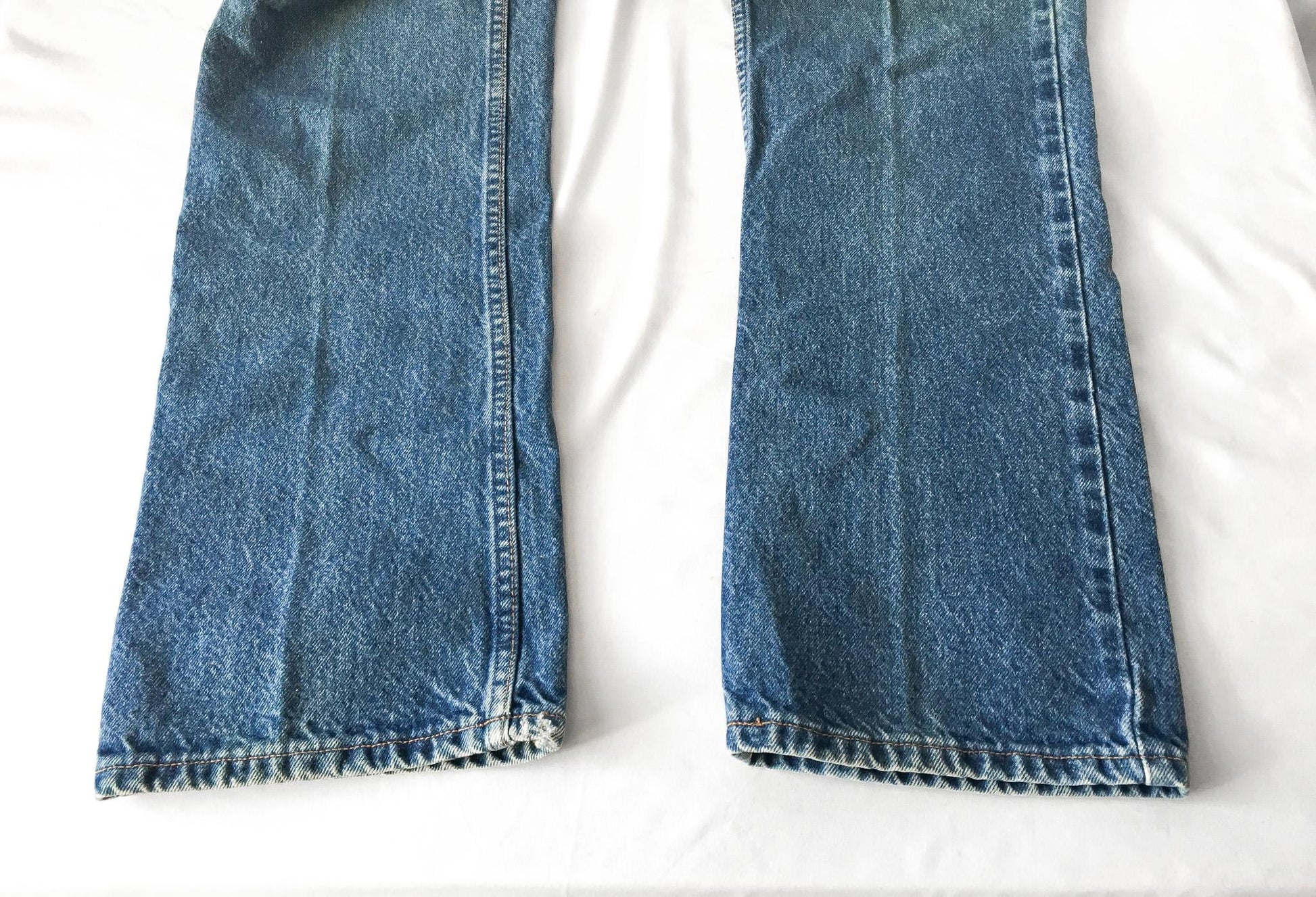 70s Levis Orange Tab 517 Medium Wash High Rise Bootcut Jeans, Unisex Sz. 33" x 29"