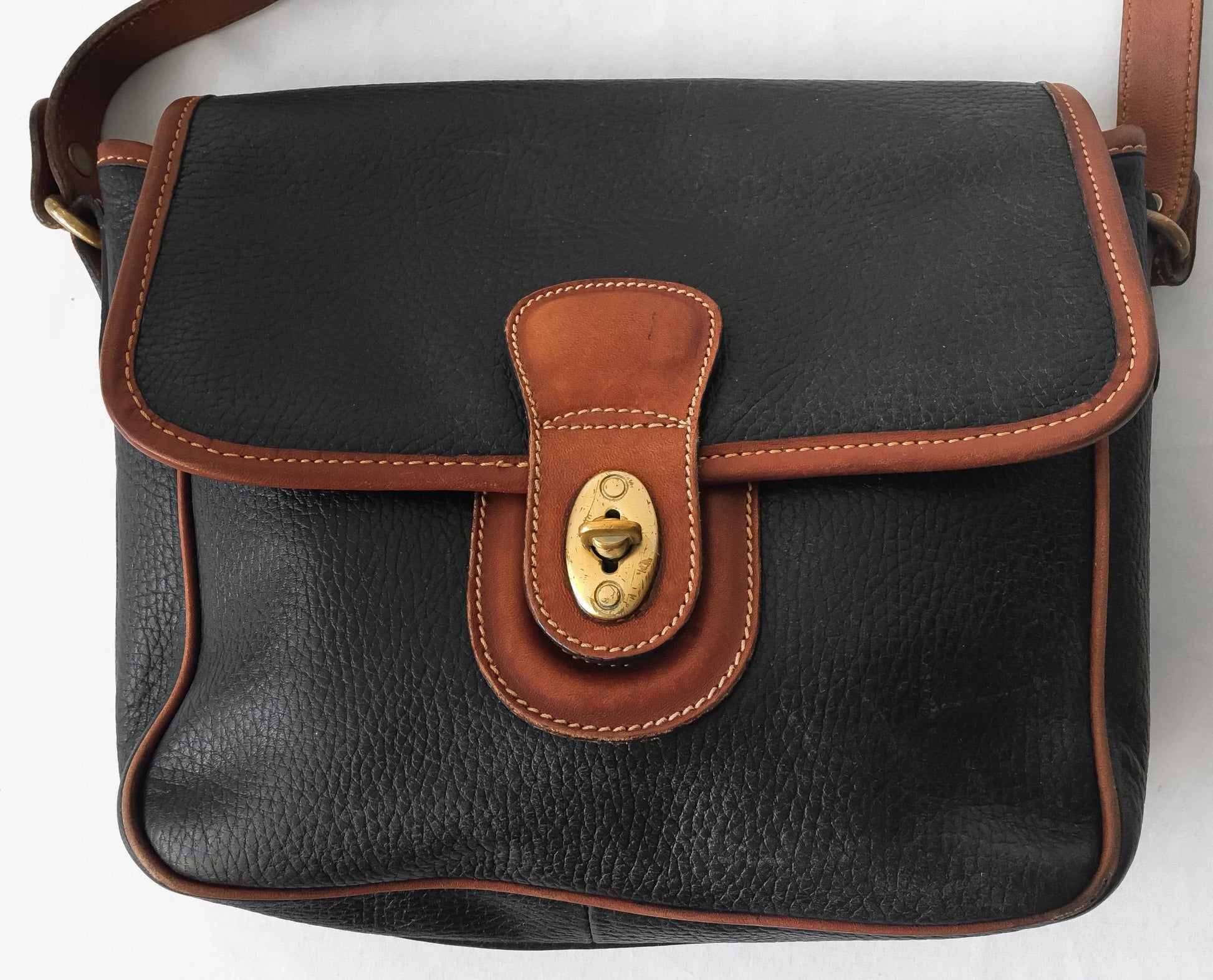 Vintage 90s Coach Sheridan Greensboro Black Crossbody Bag, Made in Italy