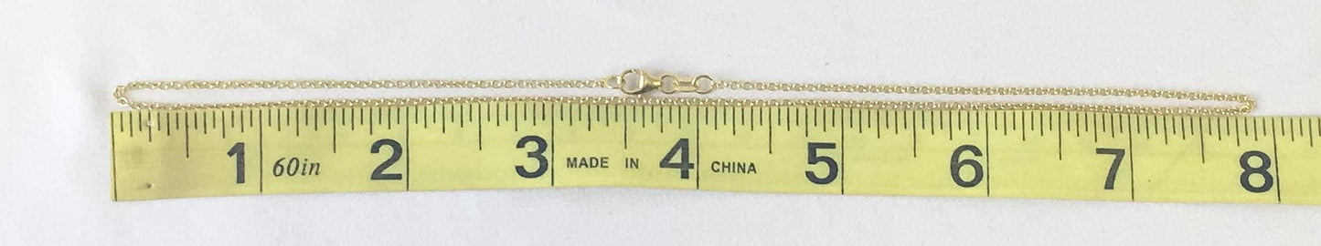 14K Italy Yellow Gold Cable Link Chain Necklace, Roughly 18", Roughly 1.5mm Width, Simple Everyday Layering Chain Necklace