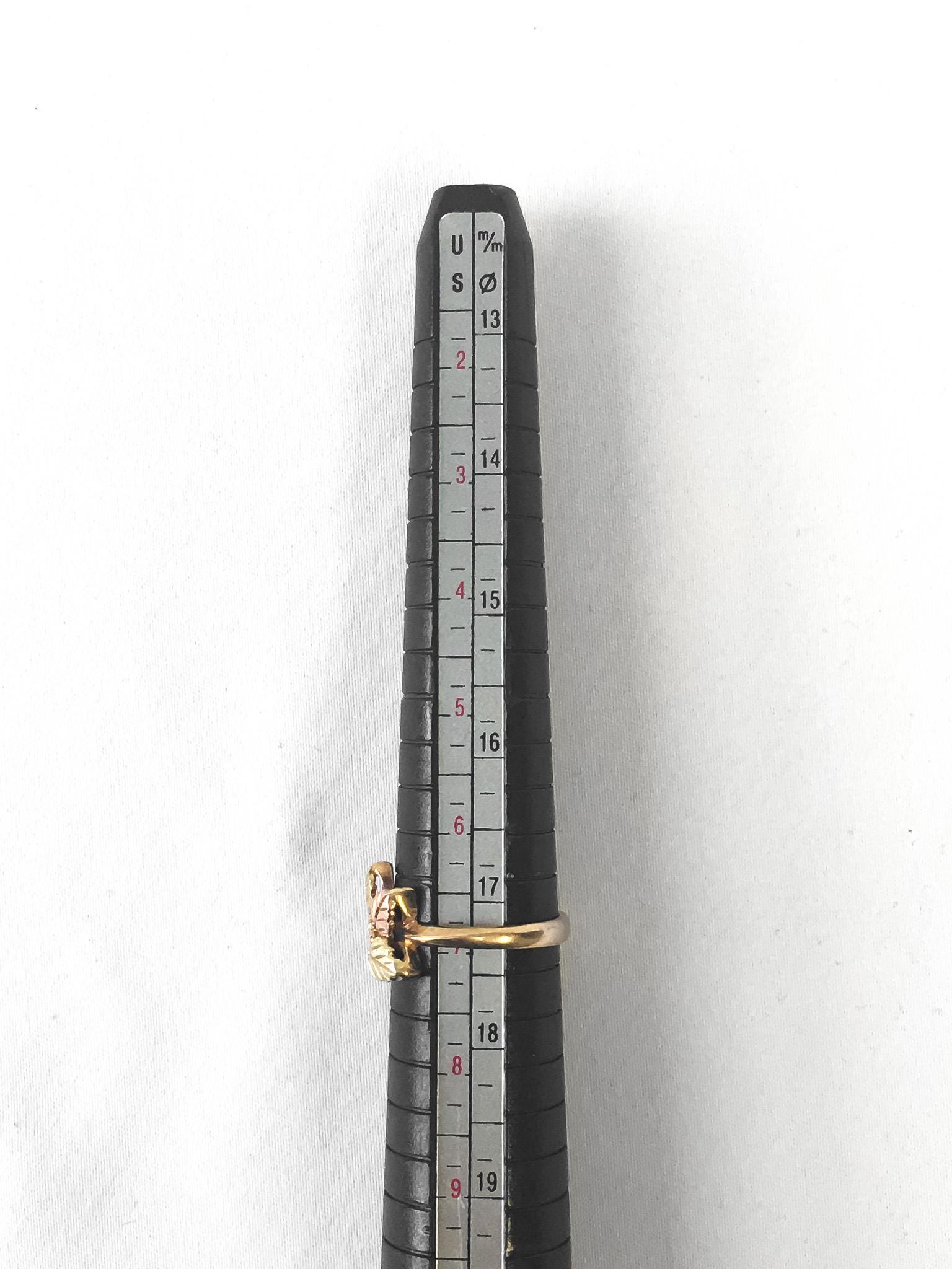 Vintage 10K JCO Black Hills Gold Tri-Color Leaf Ring, Sz. 6.75-7, Vintage Black Hills Jewelry