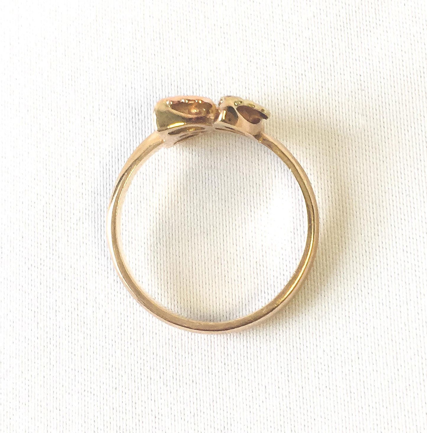 Vintage 10K JCO Black Hills Gold Tri-Color Leaf Ring, Sz. 6.75-7, Vintage Black Hills Jewelry