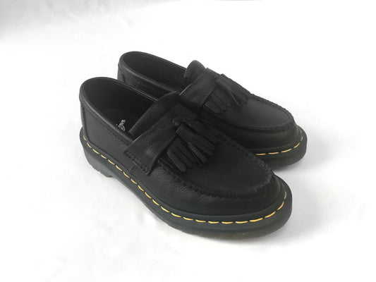 Modern Dr. Martens Adrian Black Leather Loafers, Women's Sz. 5
