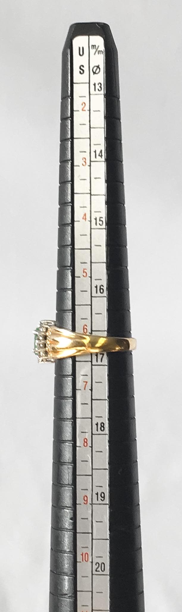 Vintage Columbian 10K Emerald Diamond Estate Ring Size 6, Art Deco Estate Jewelry