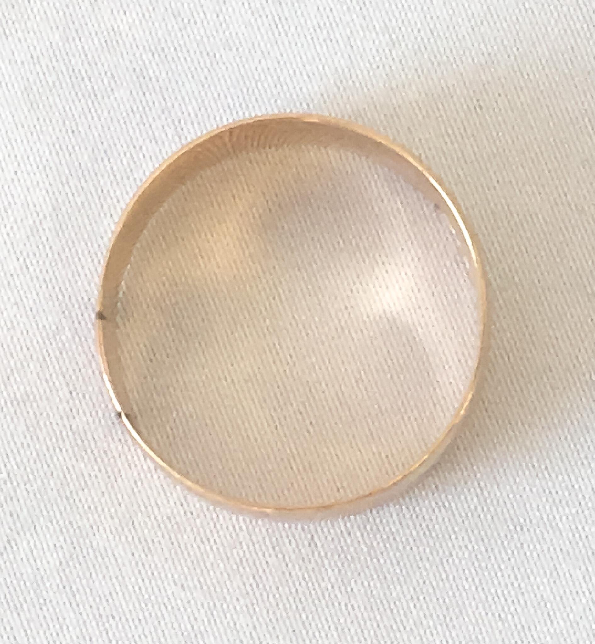 Vintage 14K Yellow Gold Smooth Thick Band Ring, Sz. 9, 7mm Width, Simple Everyday Stackable Ring