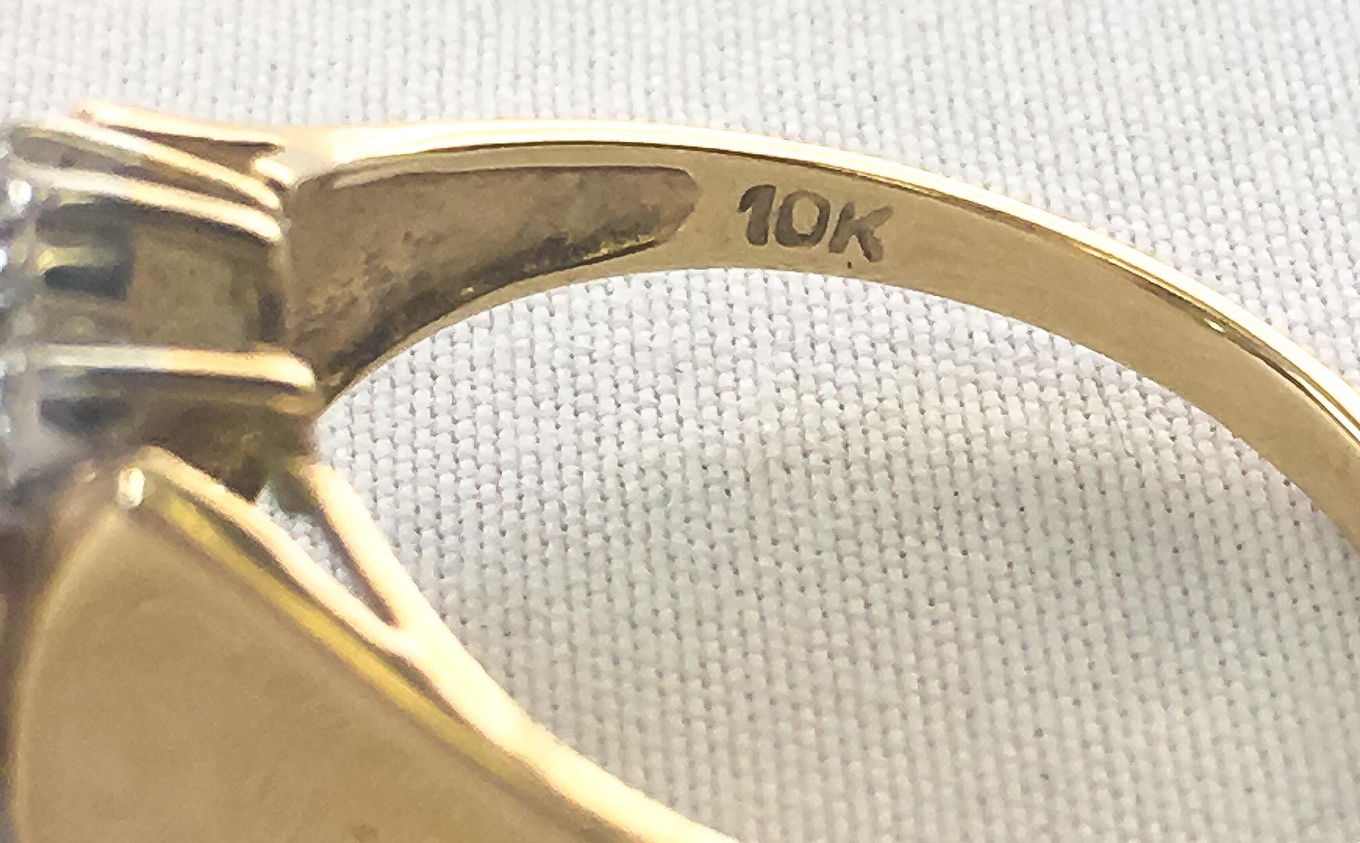 Vintage 10K Green Spinel White Sapphire Cluster Ring, Sz. 6.25, Vintage Art Deco Style Cocktail Statement Ring